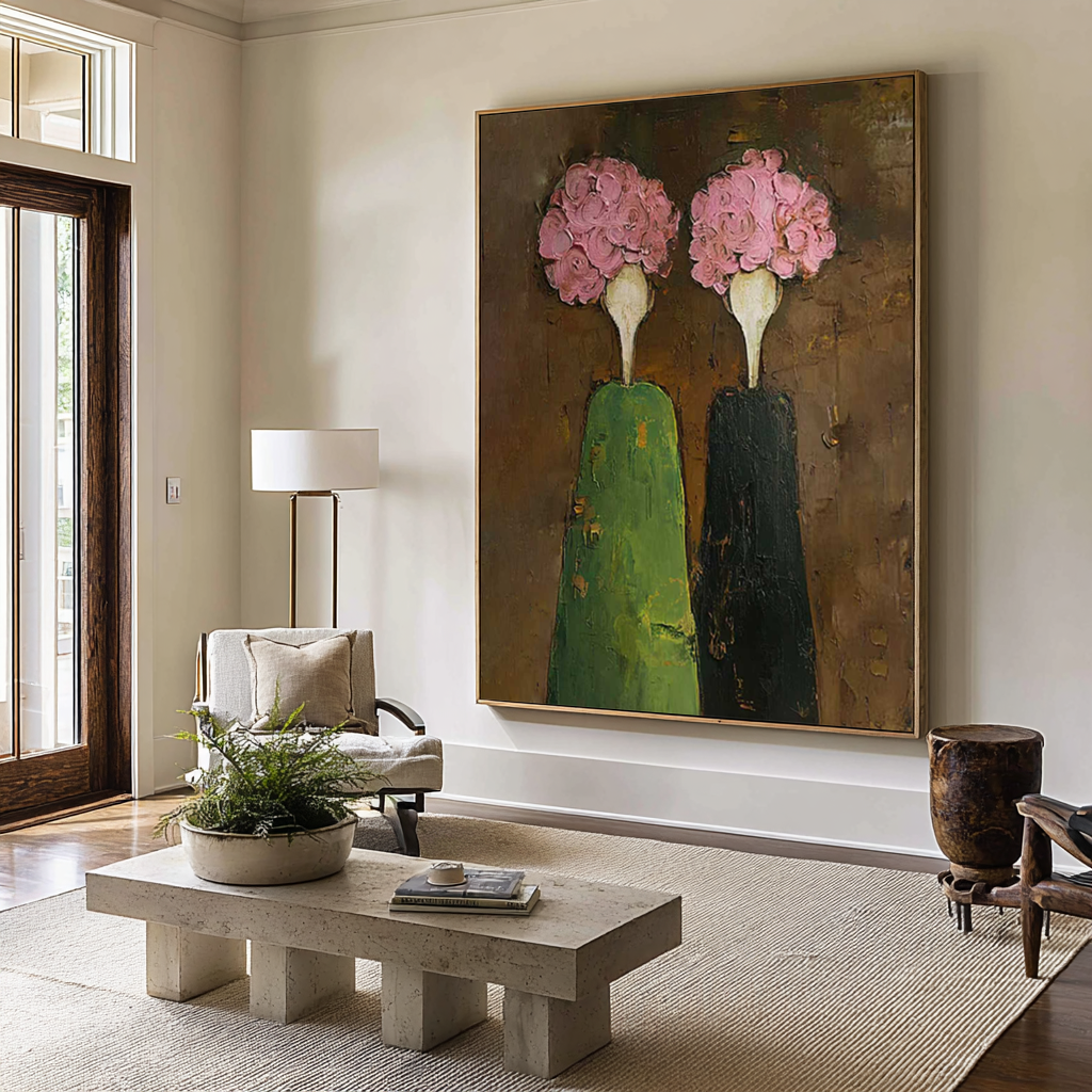 Large Contemporary Figurative Oil Painting on Canvas – Statement Wall Art for Entryway #WAC 043