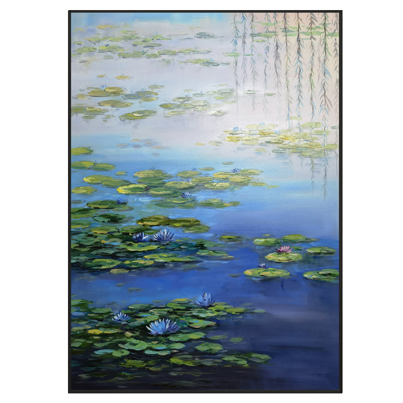 Water Lilies in Bloom Inspired by Monet, Impressionism Canvas #BGA 060