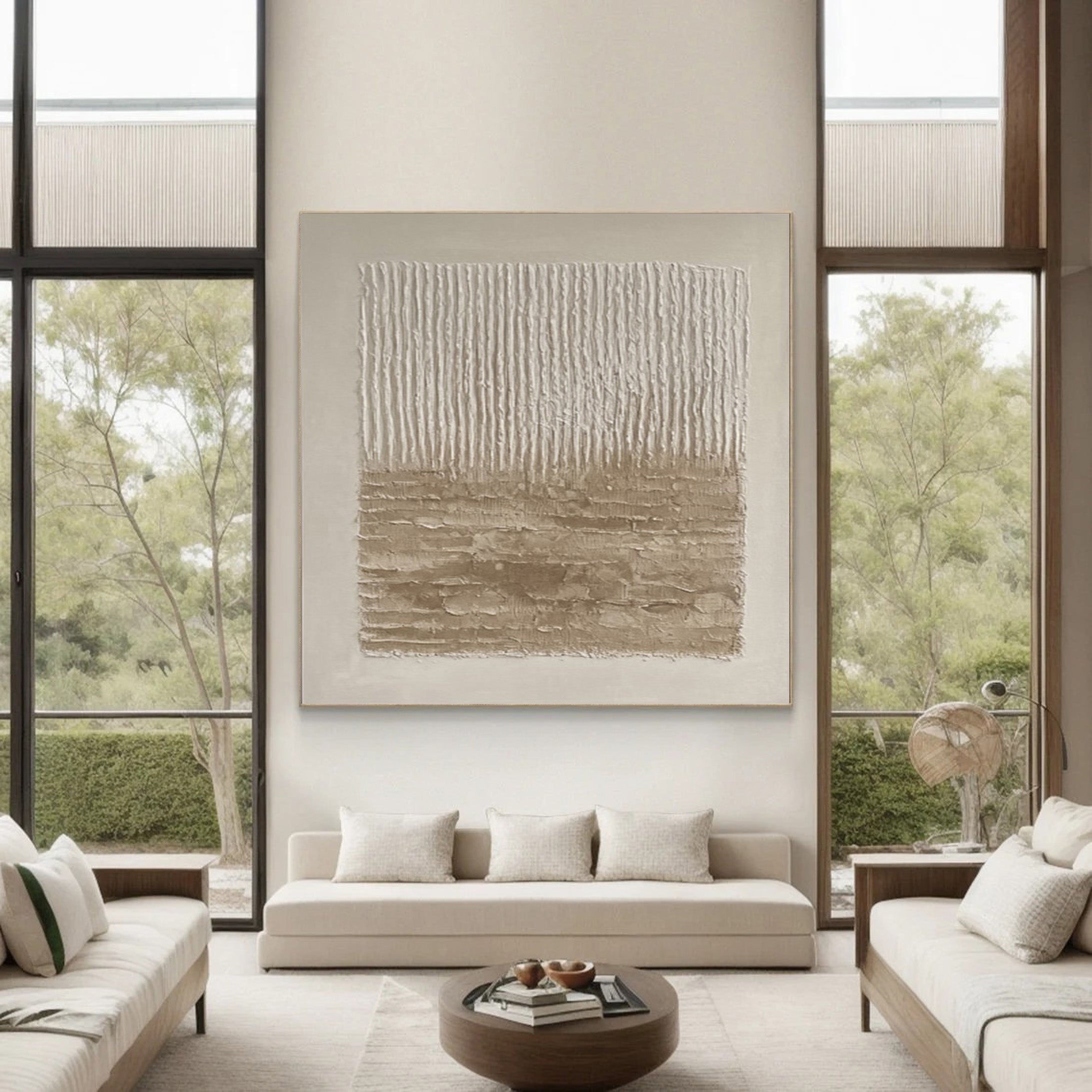 Minimalist Neutral Art with Texture and Subtly Layered Ground #BGA 278
