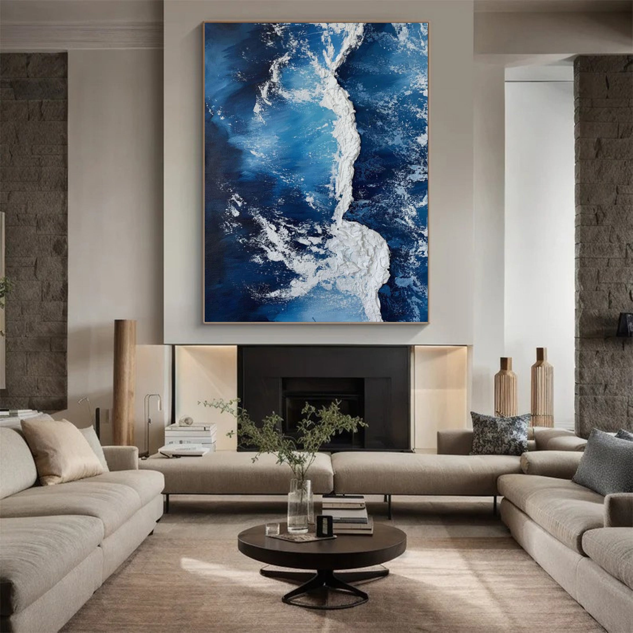 Modern 3D Texture Seascape, Dynamic Ocean Vista #BGA 259