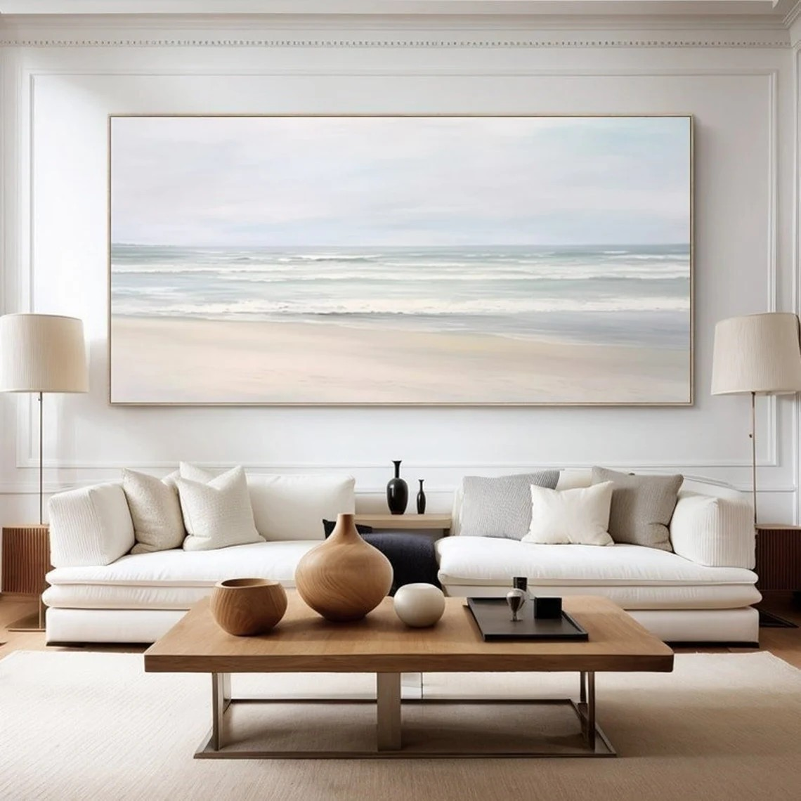 Elegant Beach Scene Canvas Wall Art #BGA 055