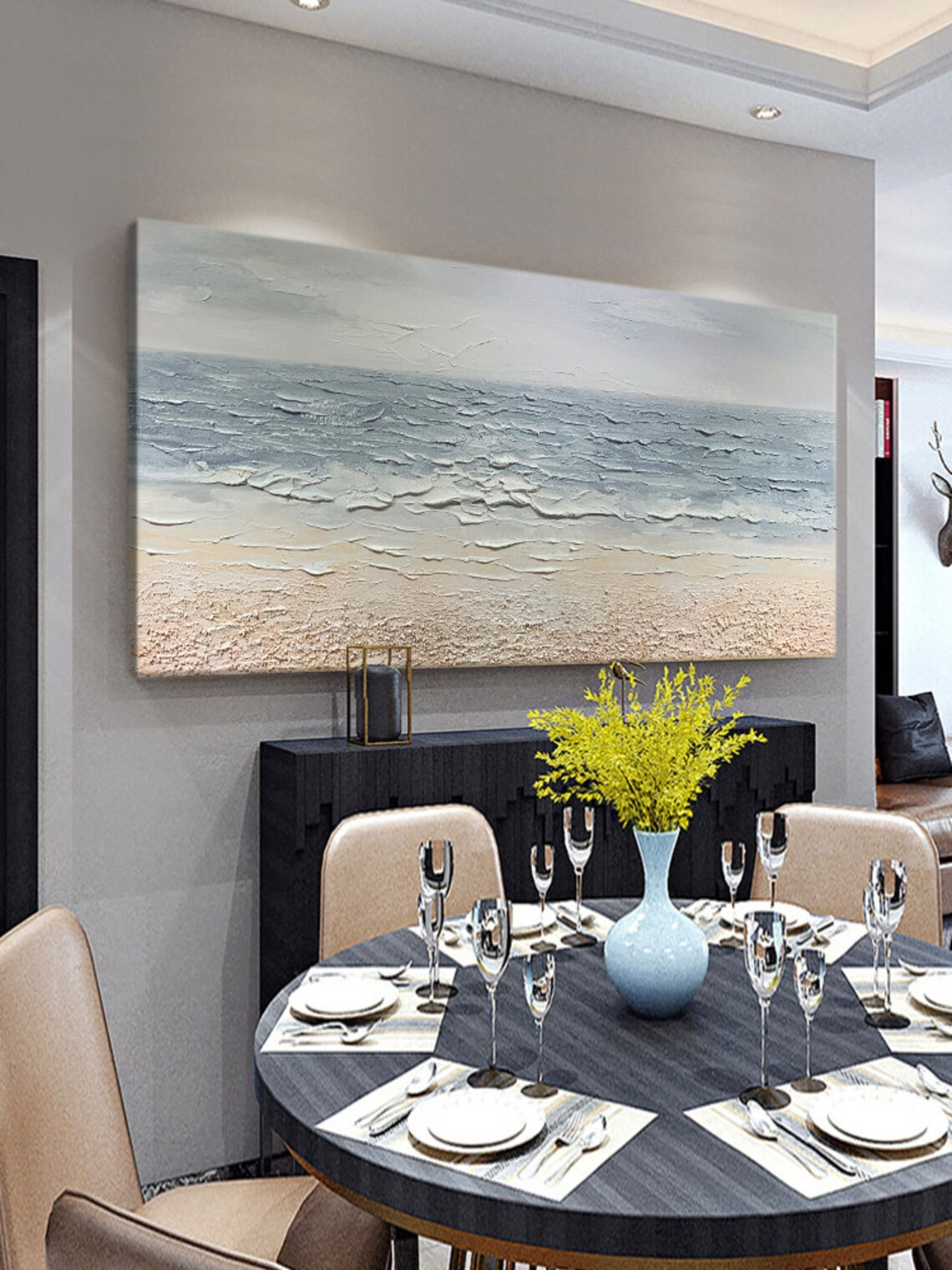 Serene Coastal Wall Art with Textured Details  #BGA 046