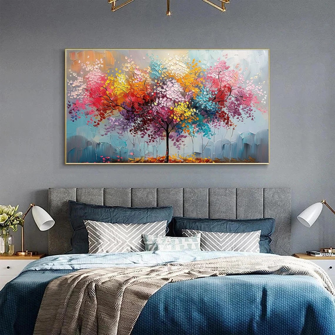 Vibrant Multicolor Tree Abstract Wall Art #BGA 054