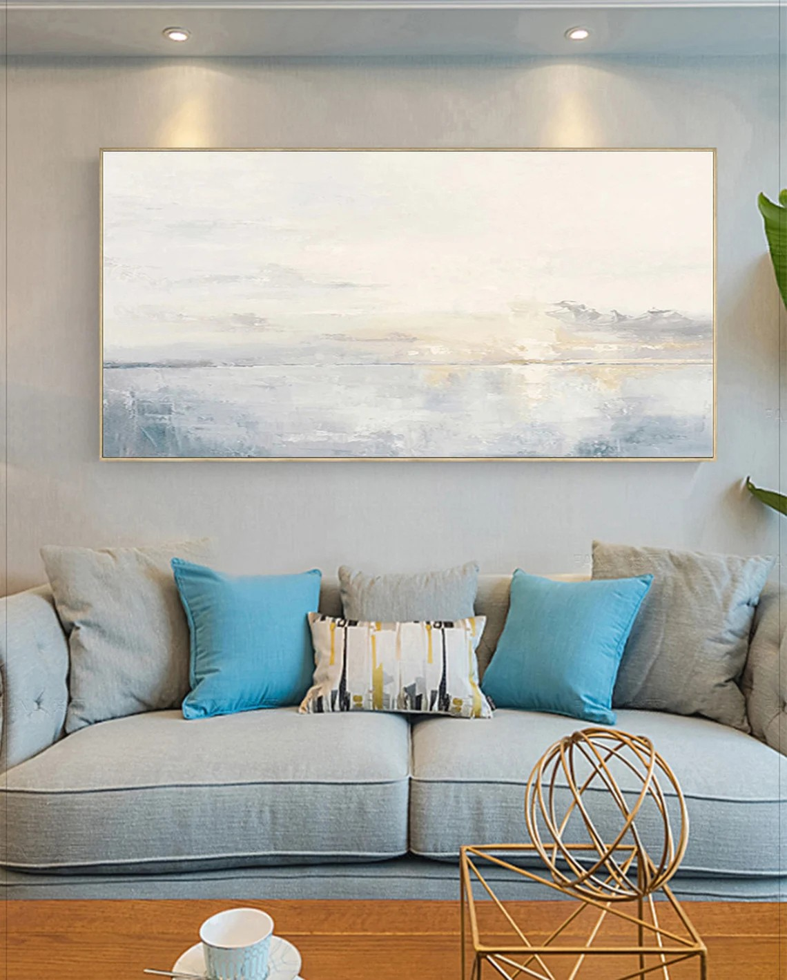 Modern Coastal Wall Art - Framed Canvas Artwork #BGA 031