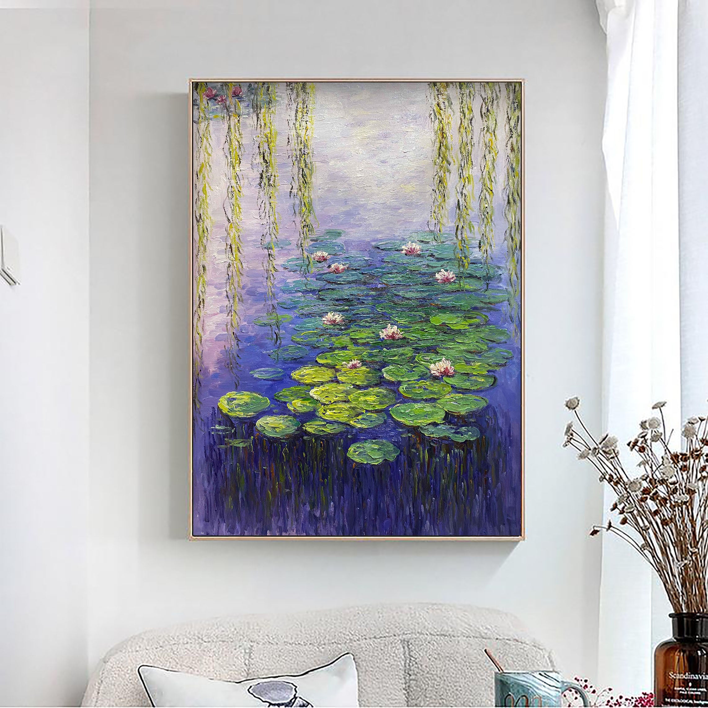 Water Lily Harmony, Contemporary Impressionistic Wall Art #BGA 062