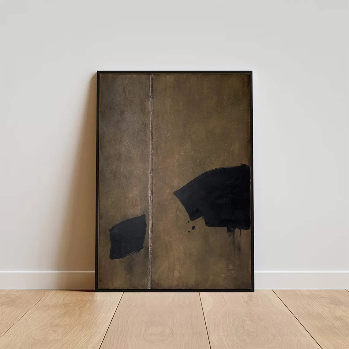 Modern Abstract Brown and Black Wall Art #WSA 007