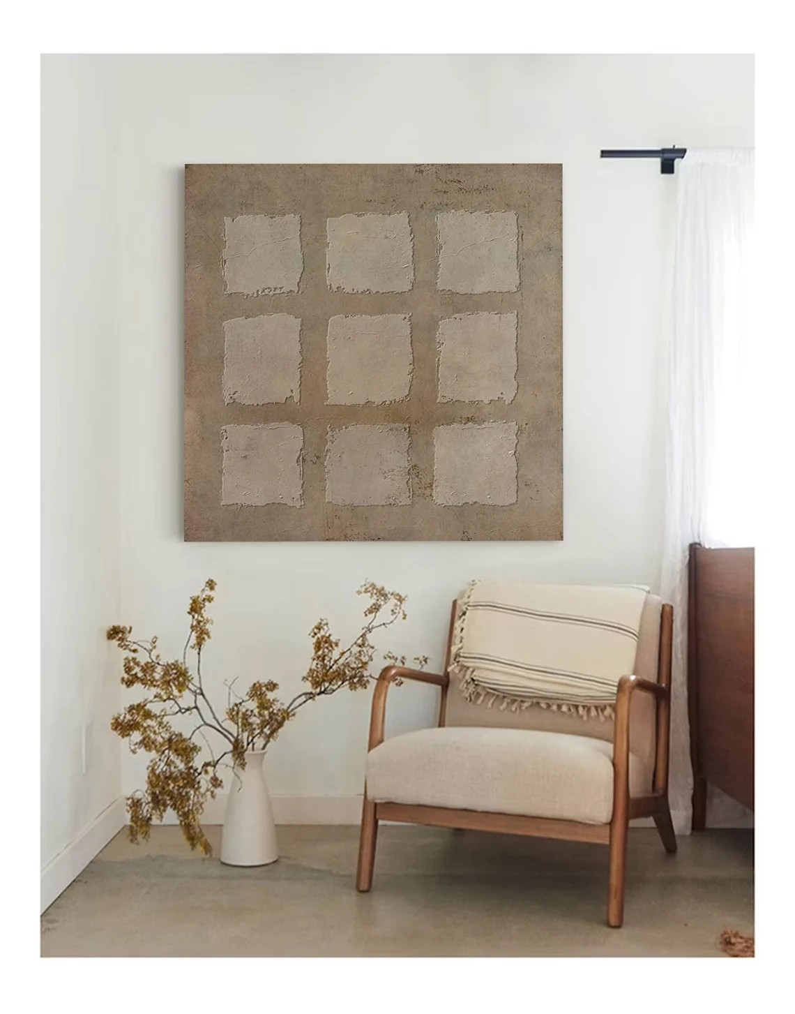 Contemporary Abstract Grid Wall Art #WSA 013