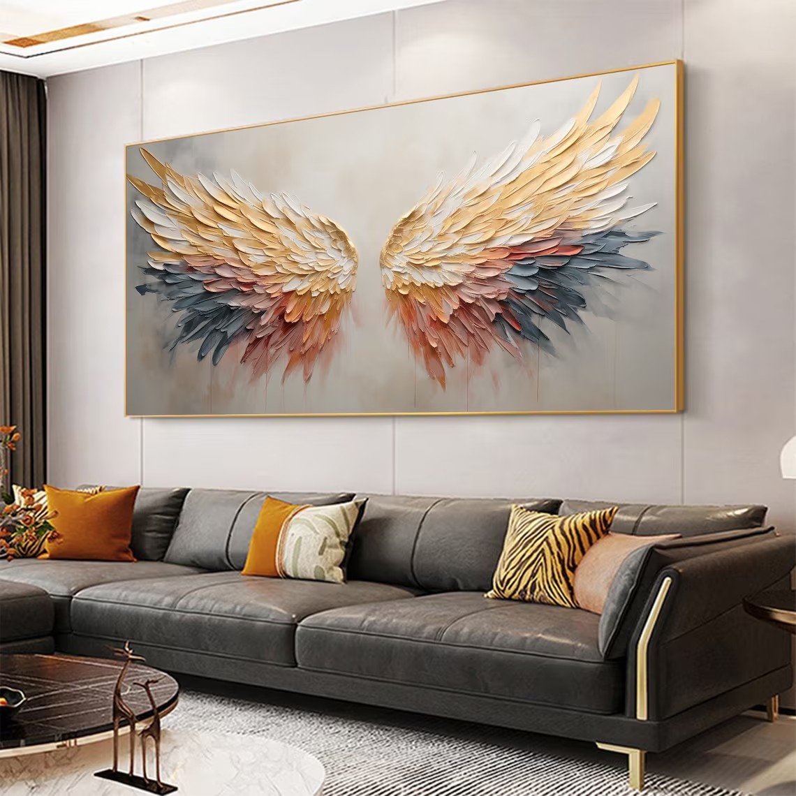 Gradient Angel Wings Textured Wall Art for Modern Interiors #BGA 042