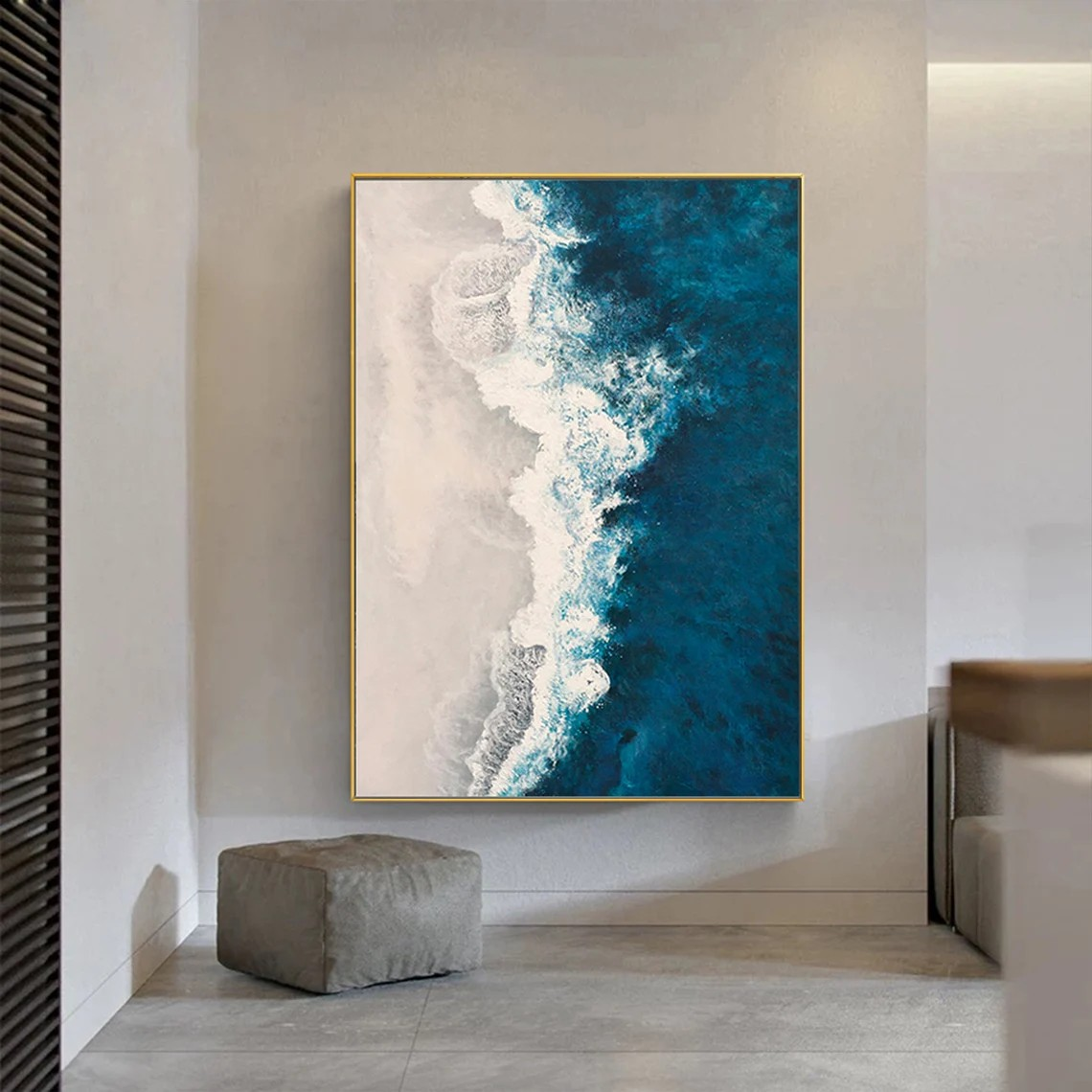 Blue Ocean Waves and Beach Wall Art #BGA 032