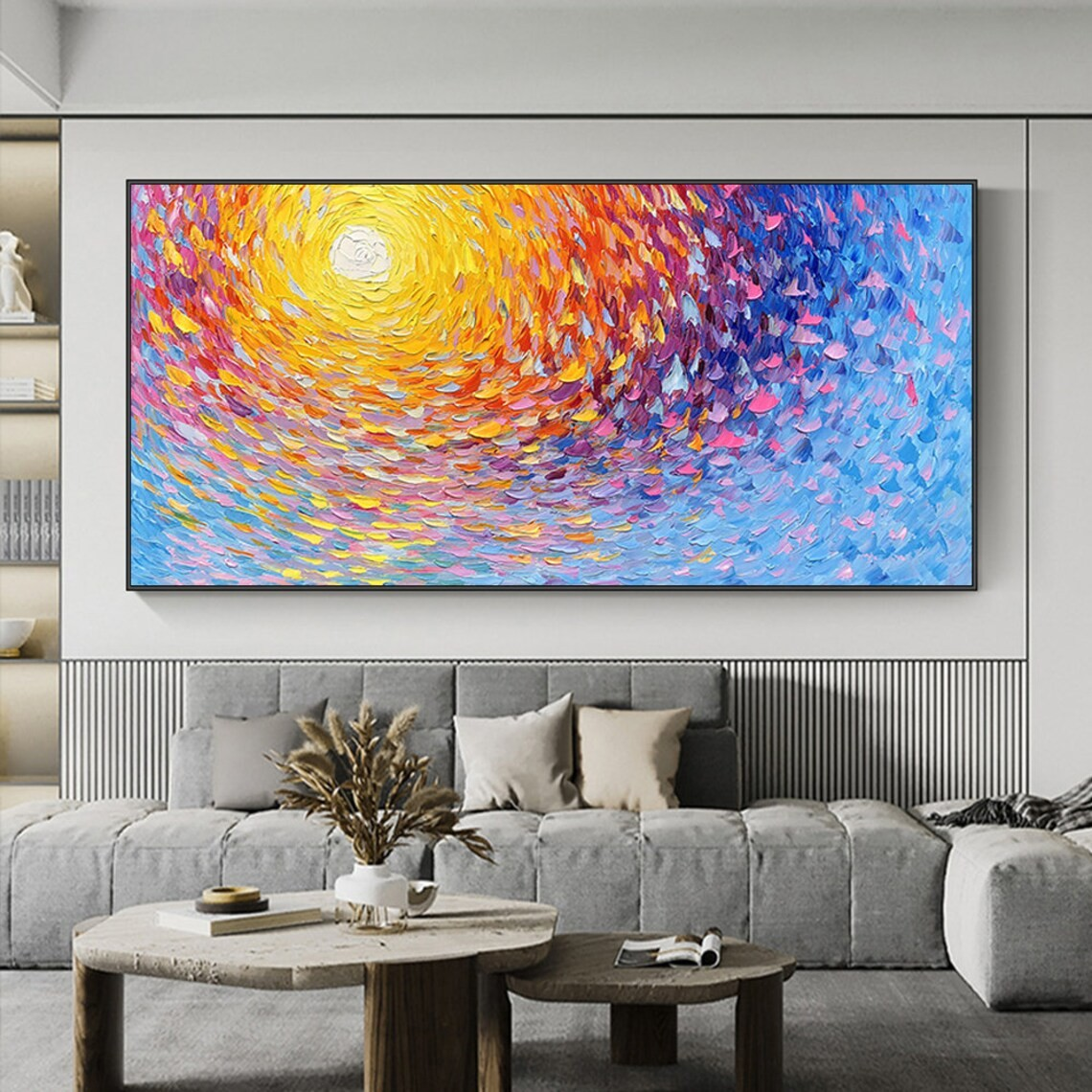 Dynamic Swirl Abstract Wall Art with Vibrant Colors  #BGA 045