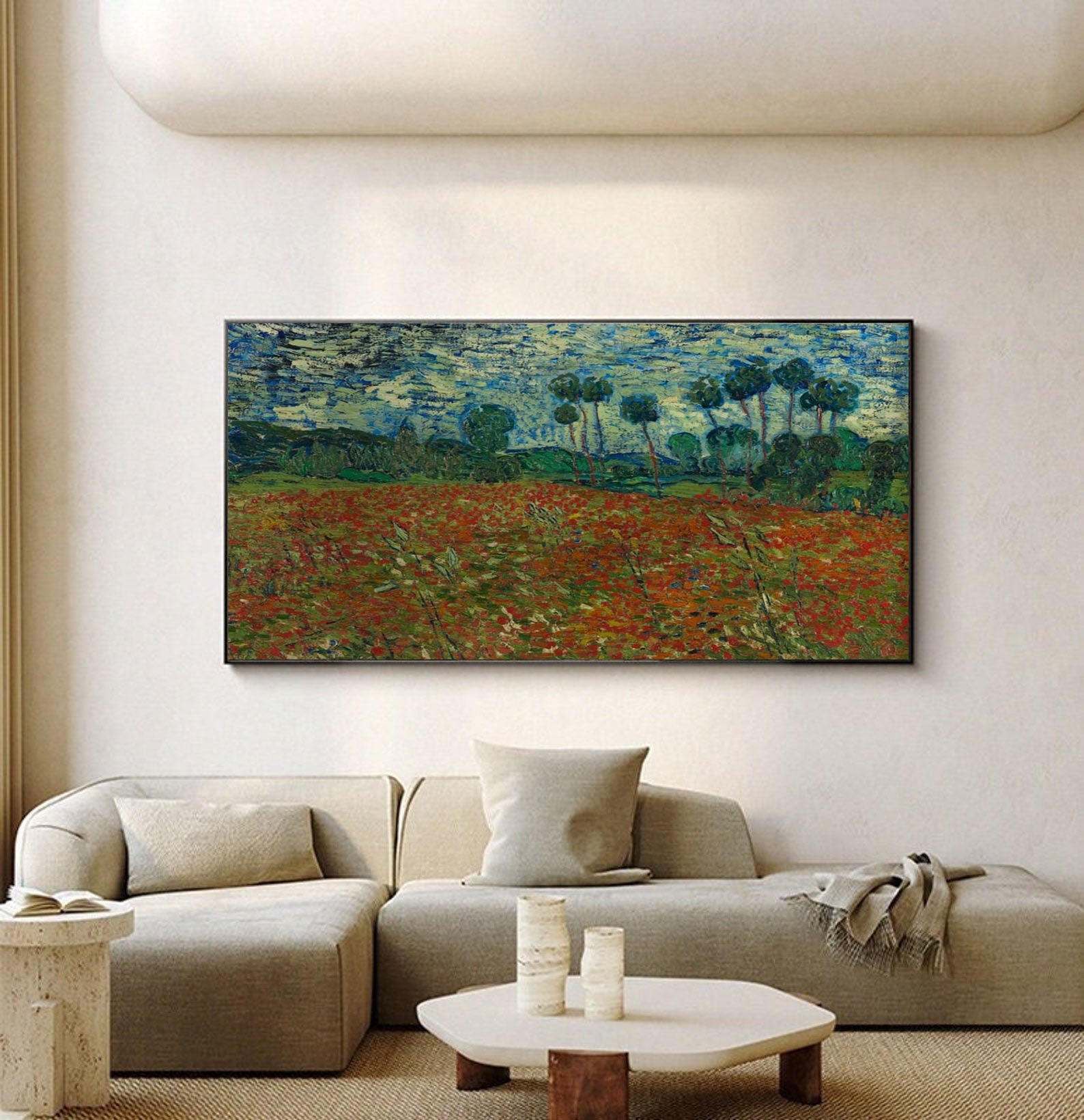 Flower Fields, Abstract Wall Art Inspired By Van Gogh #BGA 075