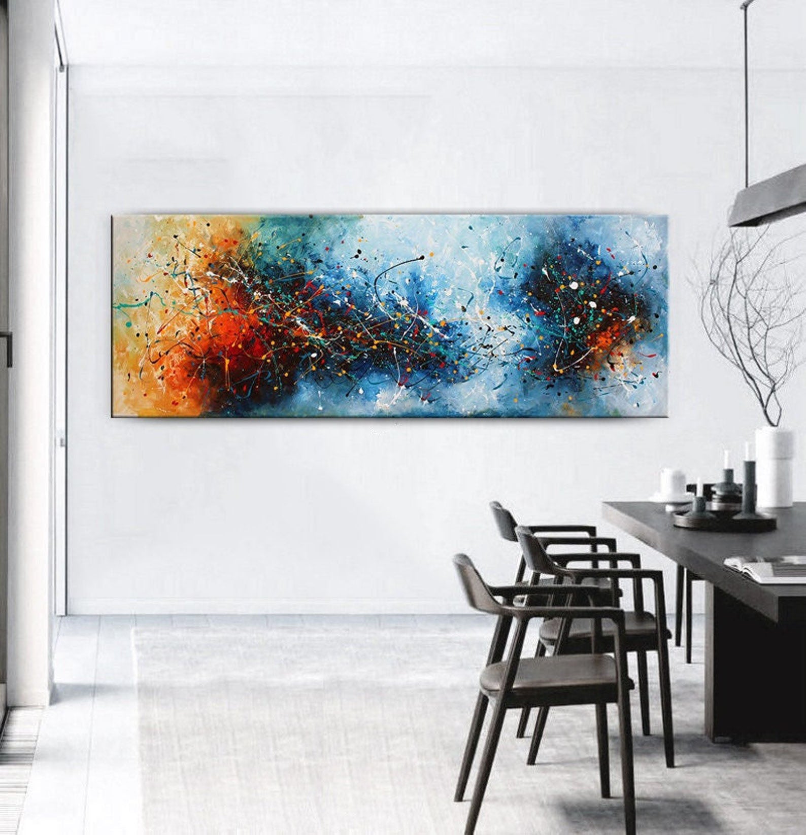 Colorful Jackson Pollock-Inspired Abstract Art for Home Walls #CWA 007