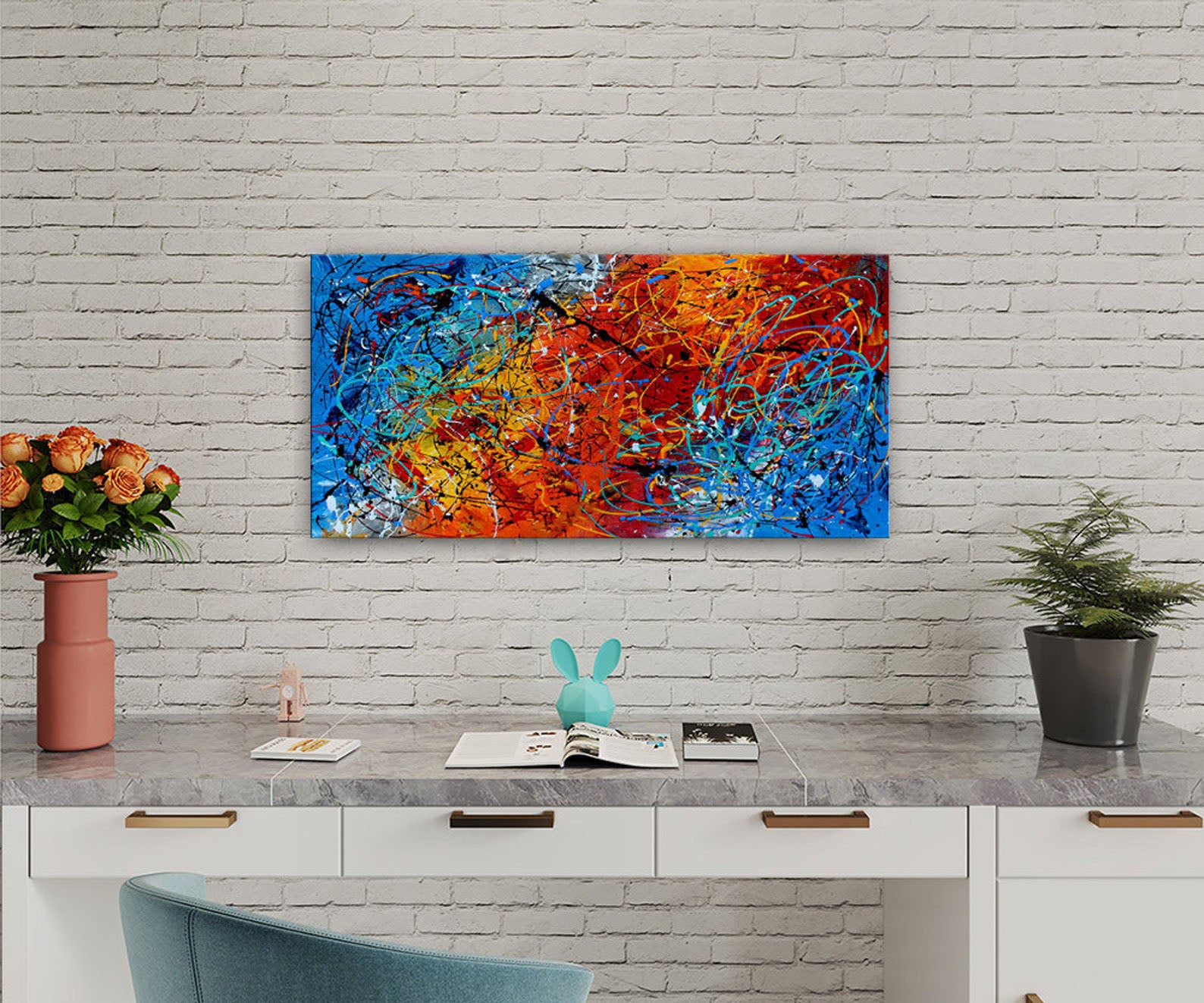 Colorful Art: Abstract Art Paintings for Home Interiors  #CWA 003