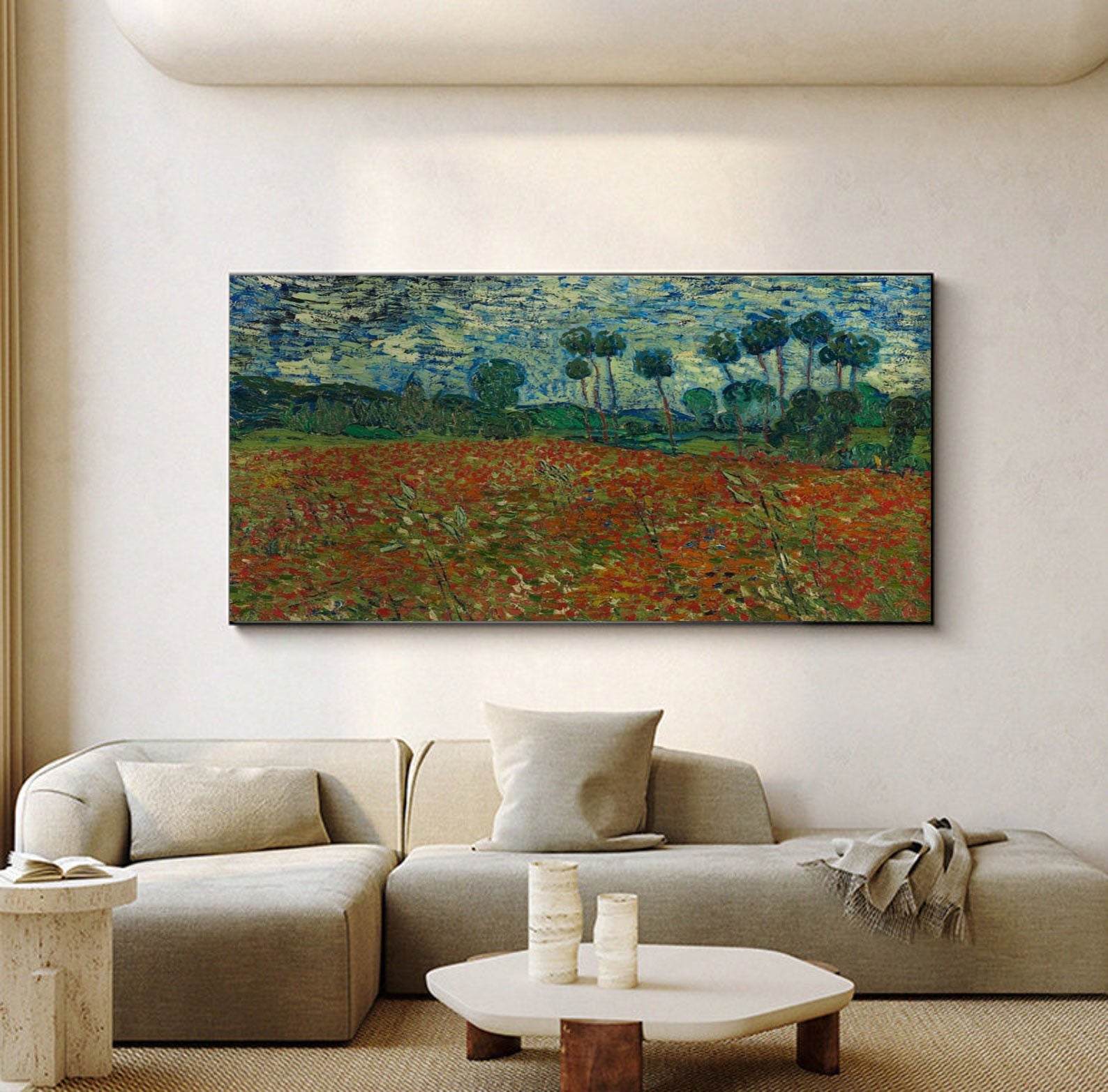 Flower Fields, Abstract Wall Art Inspired By Van Gogh #BGA 075