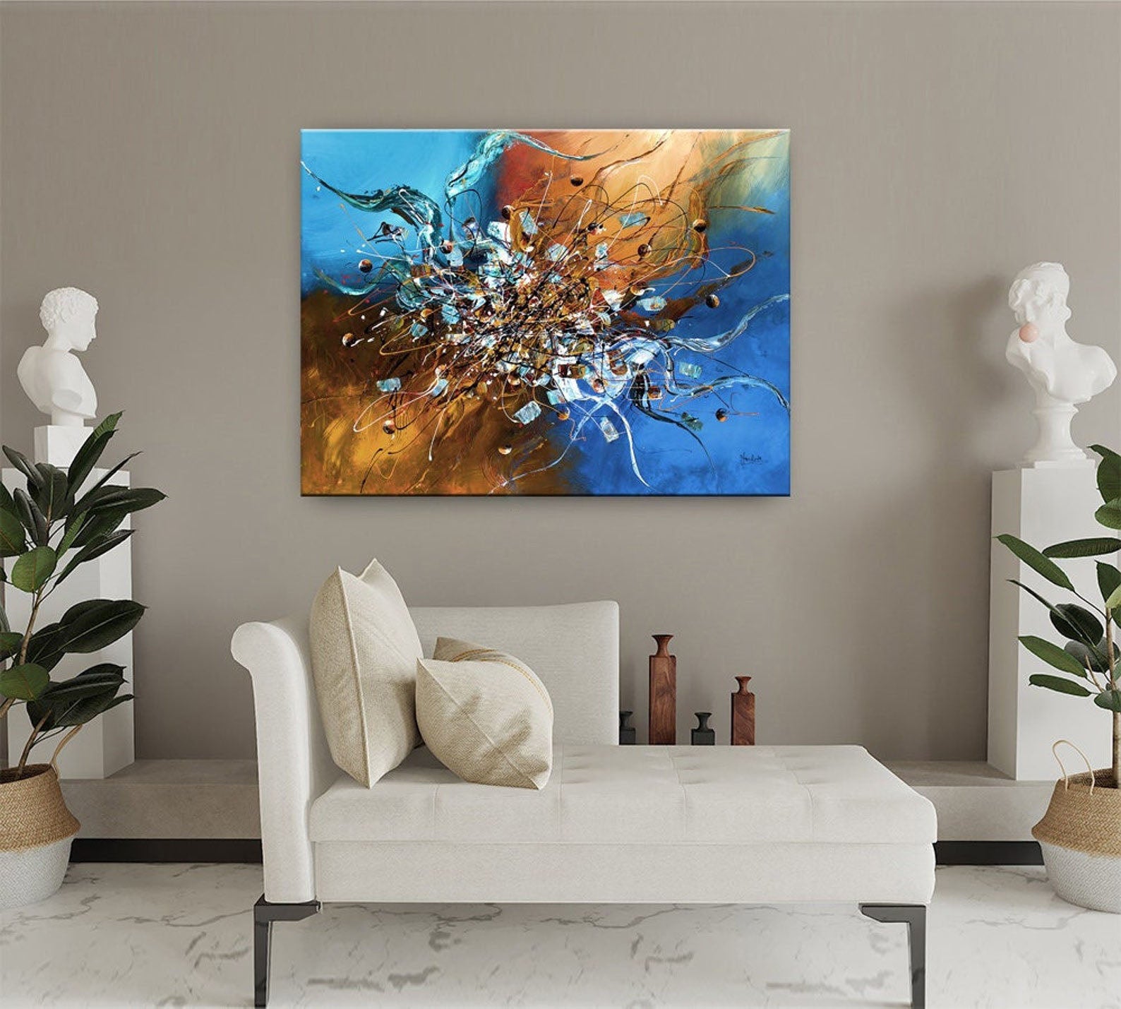 Vibrant Abstract Wall Art - Large Canvas Art #CWA 001