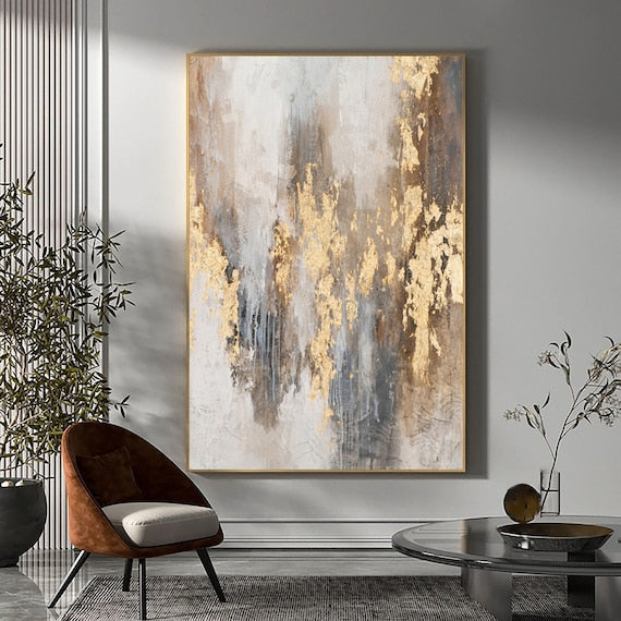 Beige & Brown Abstract Painting #BBA 019