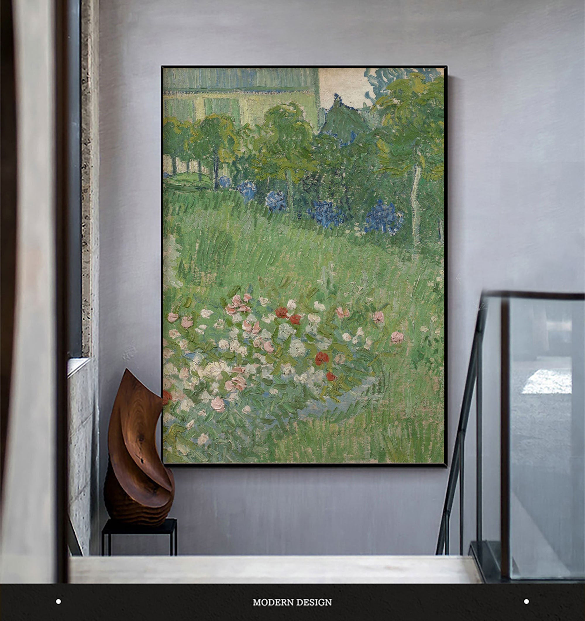 Harmony Flowers In Sunlit Garden, Abstract Garden Canvas #BGA 073