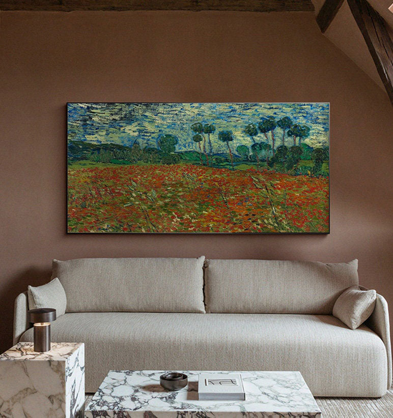 Flower Fields, Abstract Wall Art Inspired By Van Gogh #BGA 075