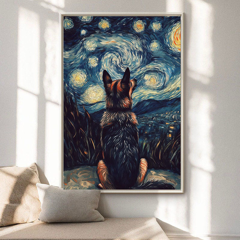 Starry Night Watch, Homage to Van Gogh, Contemporary Wall Art #BGA 076