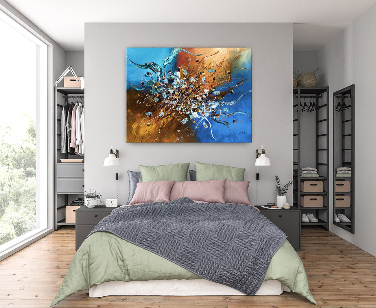 Vibrant Abstract Wall Art - Large Canvas Art #CWA 001