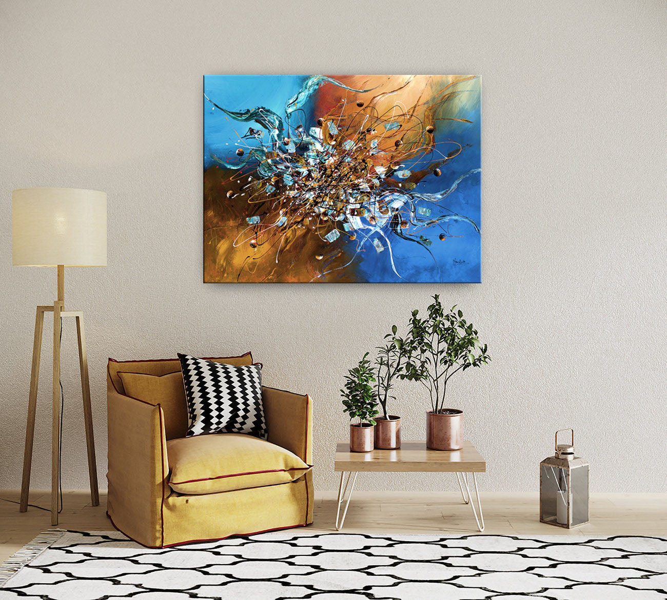 Vibrant Abstract Wall Art - Large Canvas Art #CWA 001