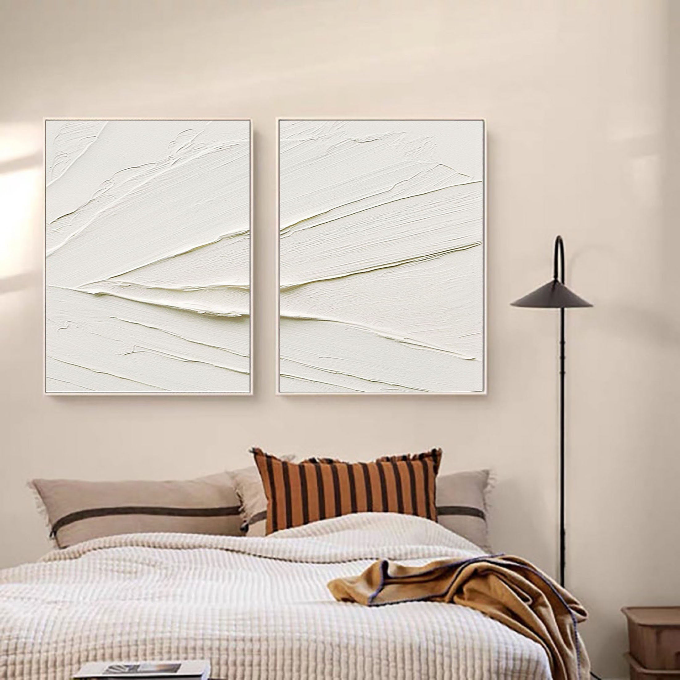 White Minimalist Painting Set Of 2 #WMS 021