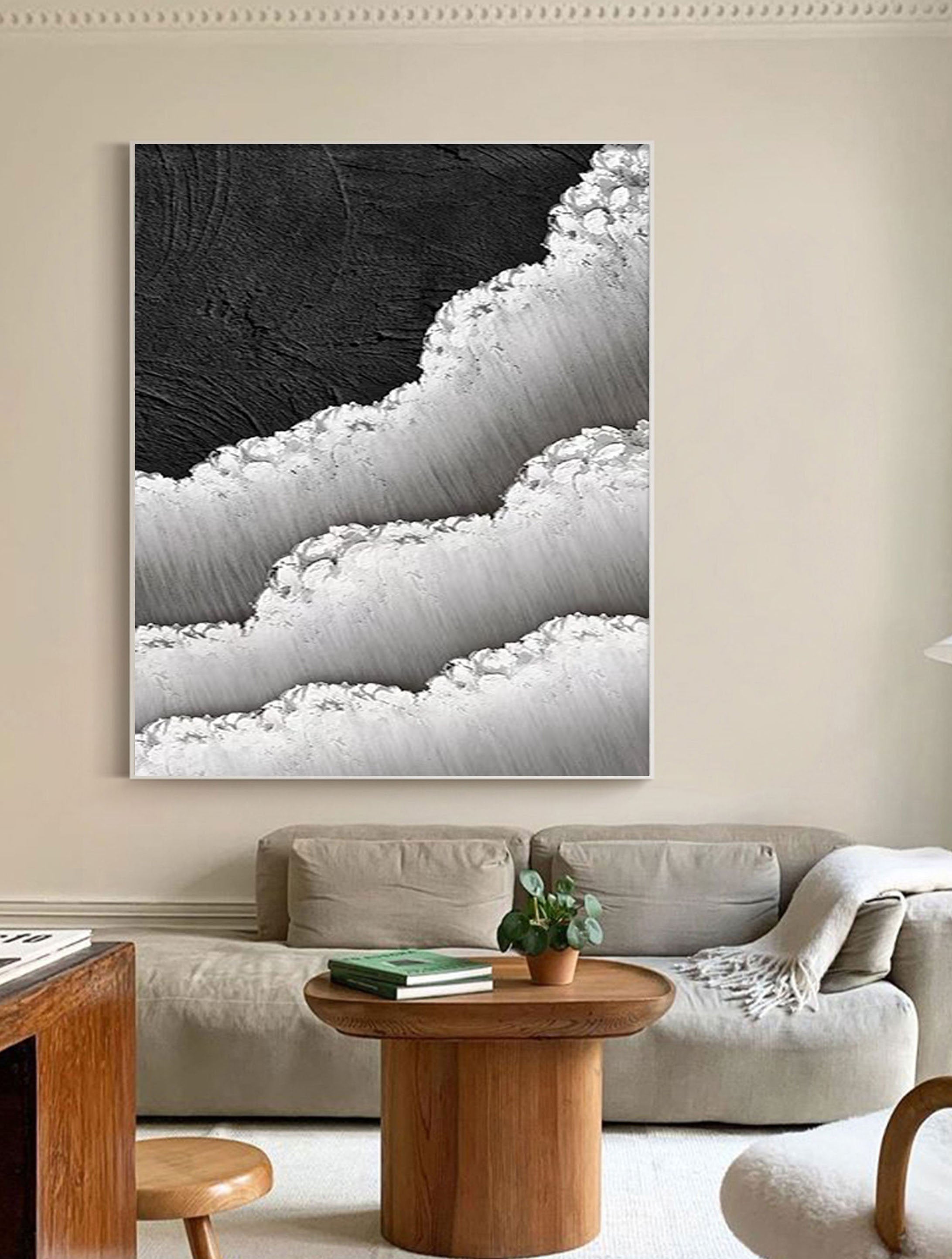 Black & White Abstract Painting #BWA 006