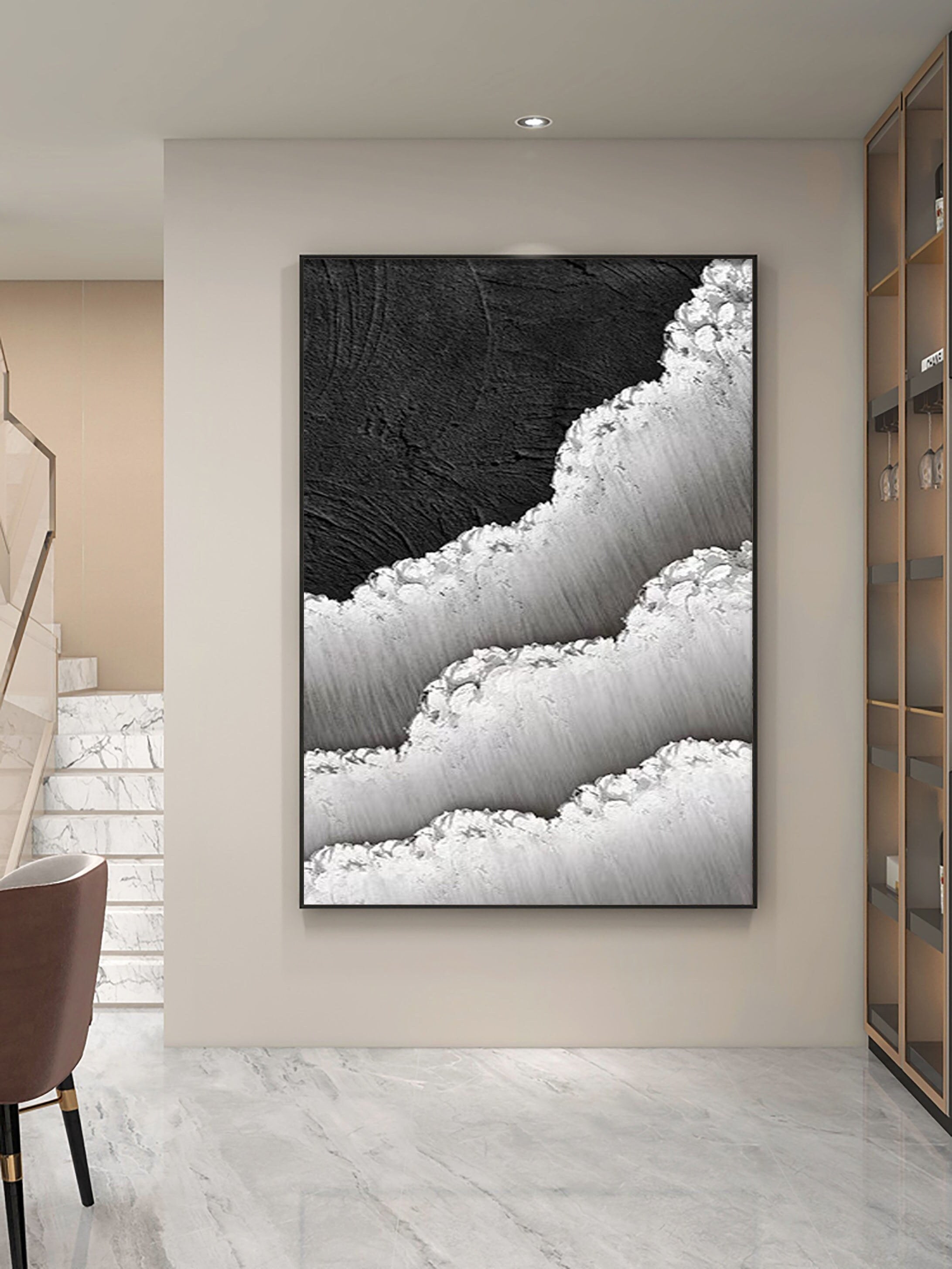 Black & White Abstract Painting #BWA 006