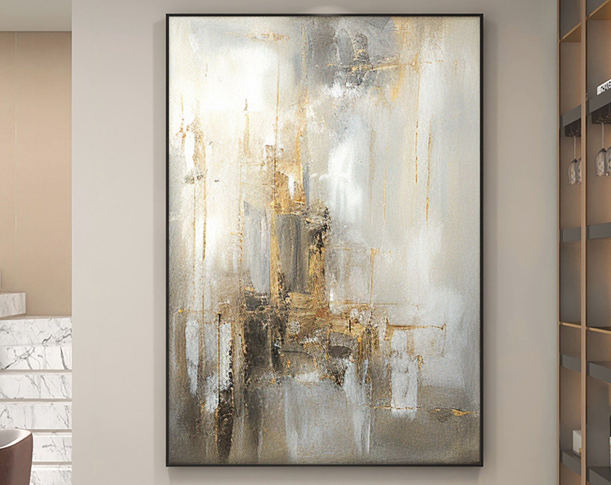 Beige & Brown Abstract Painting #BBA 052