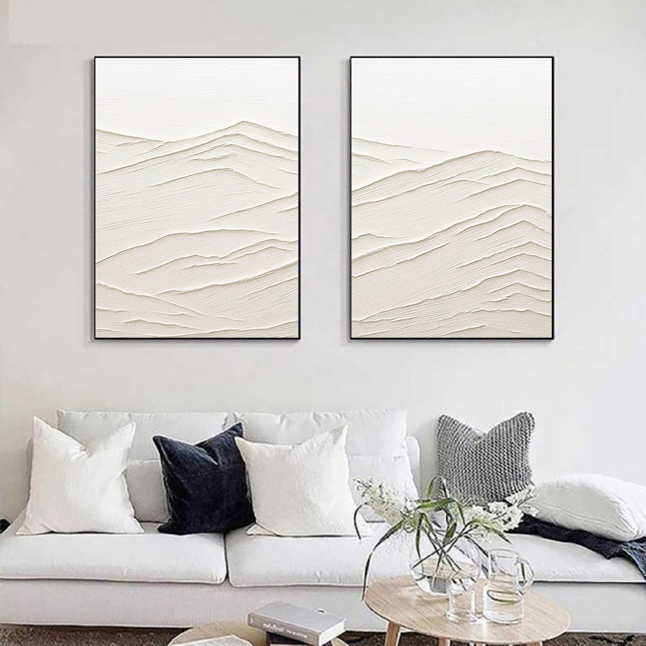 White Minimalist Painting Set Of 2 #WMS 022