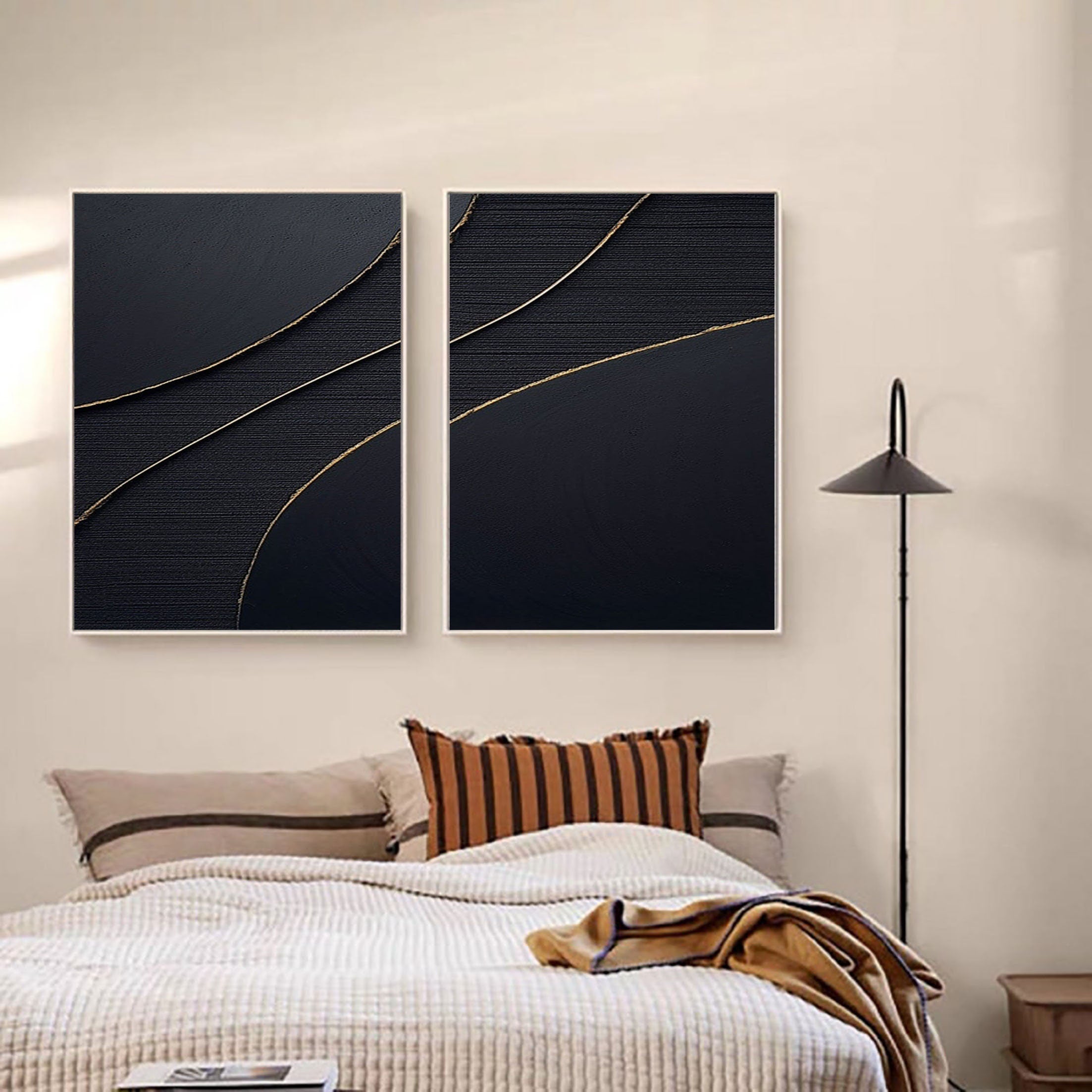 Black Minimalist Painting Set Of 2 #BMS 005