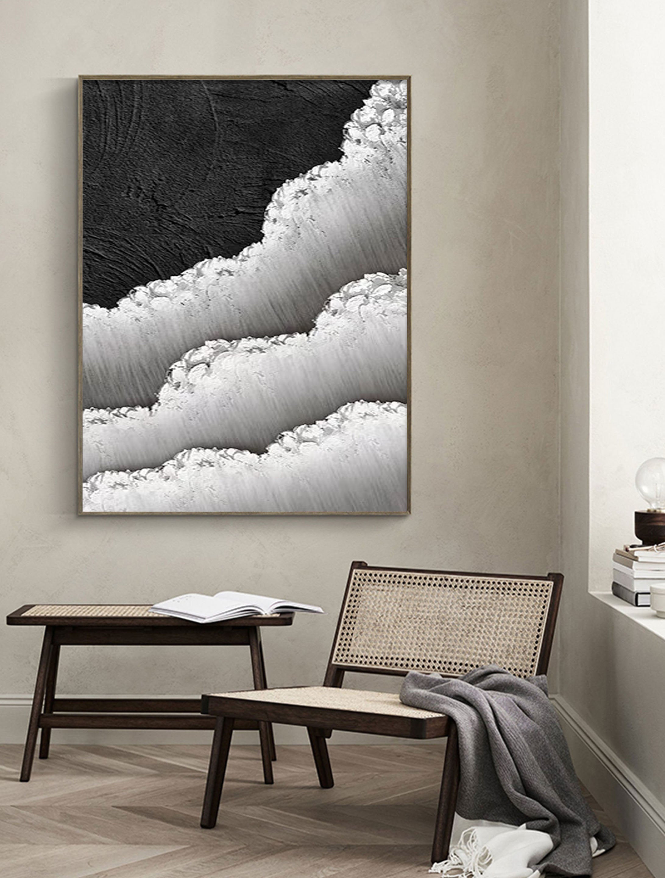 Black & White Abstract Painting #BWA 006