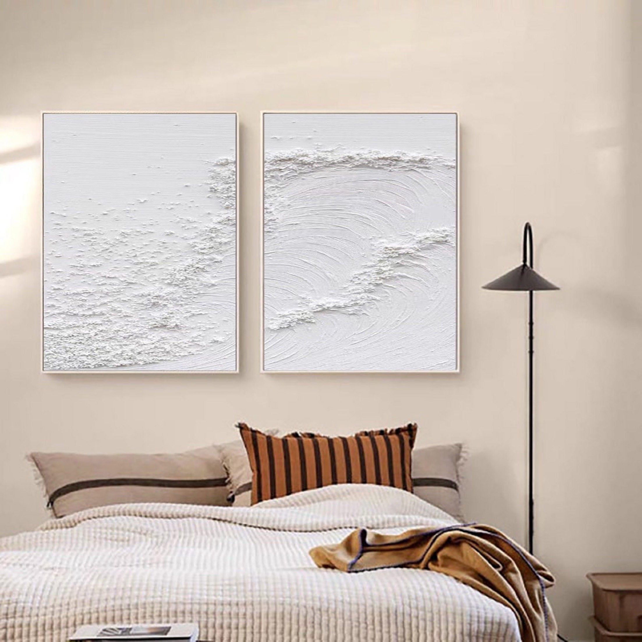 White Minimalist Painting Set Of 2 #WMS 005