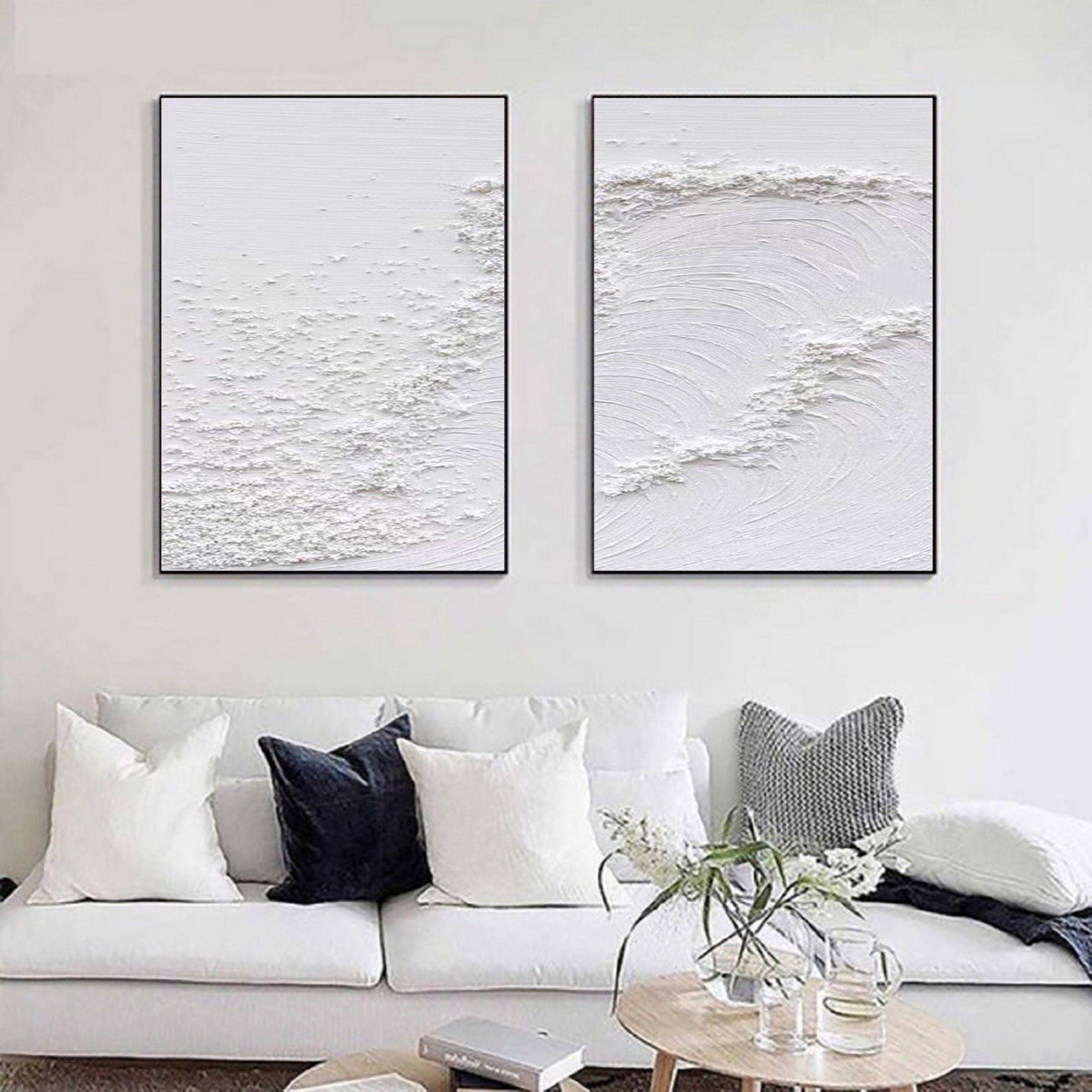 White Minimalist Painting Set Of 2 #WMS 005