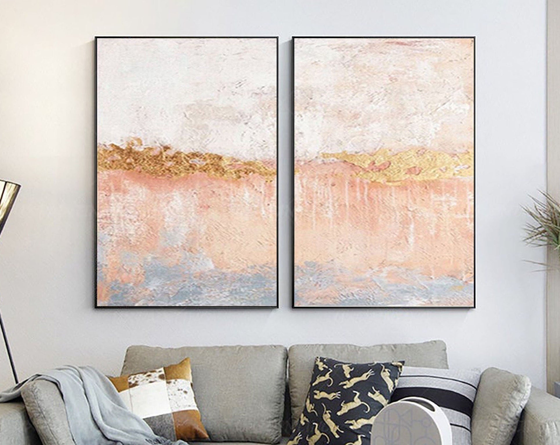 White Minimalist Painting Set Of 2 #WMS 023