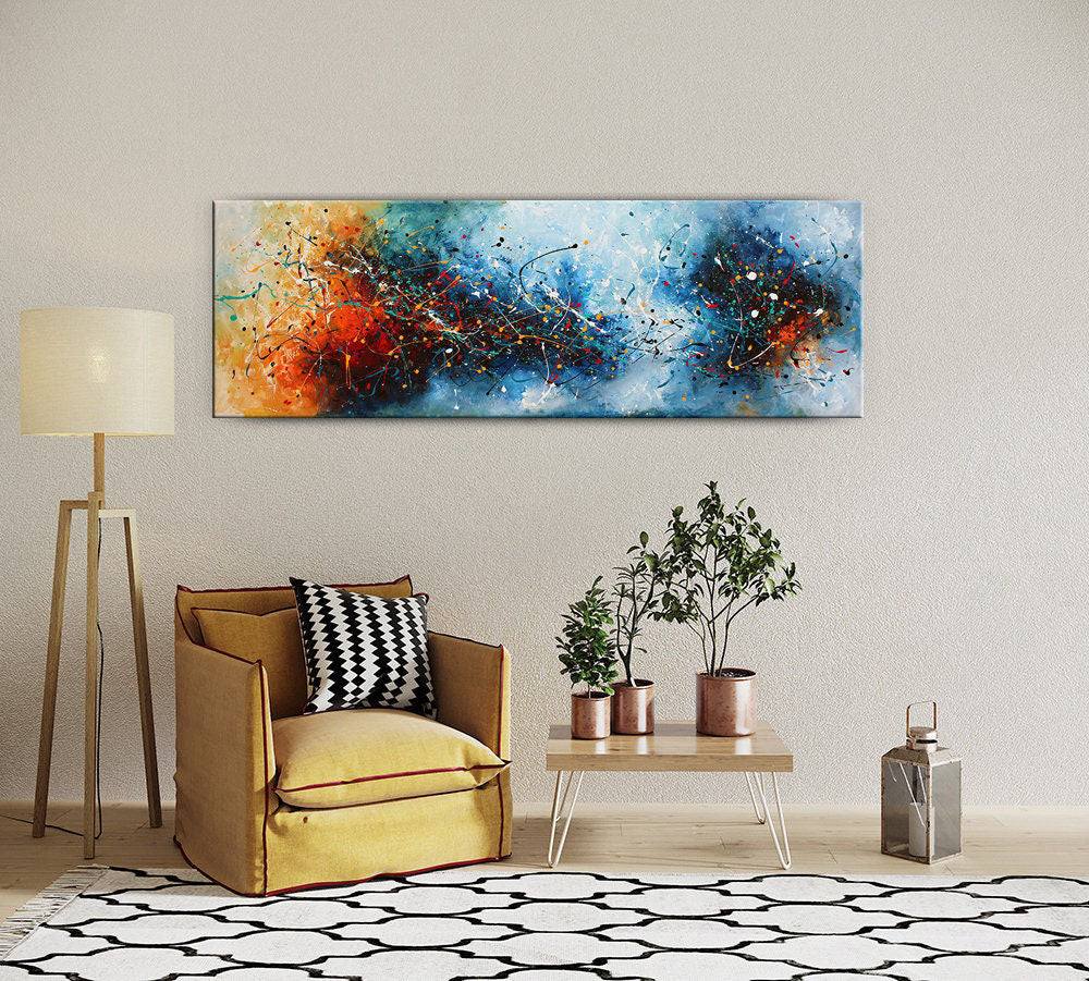 Colorful Jackson Pollock-Inspired Abstract Art for Home Walls #CWA 007