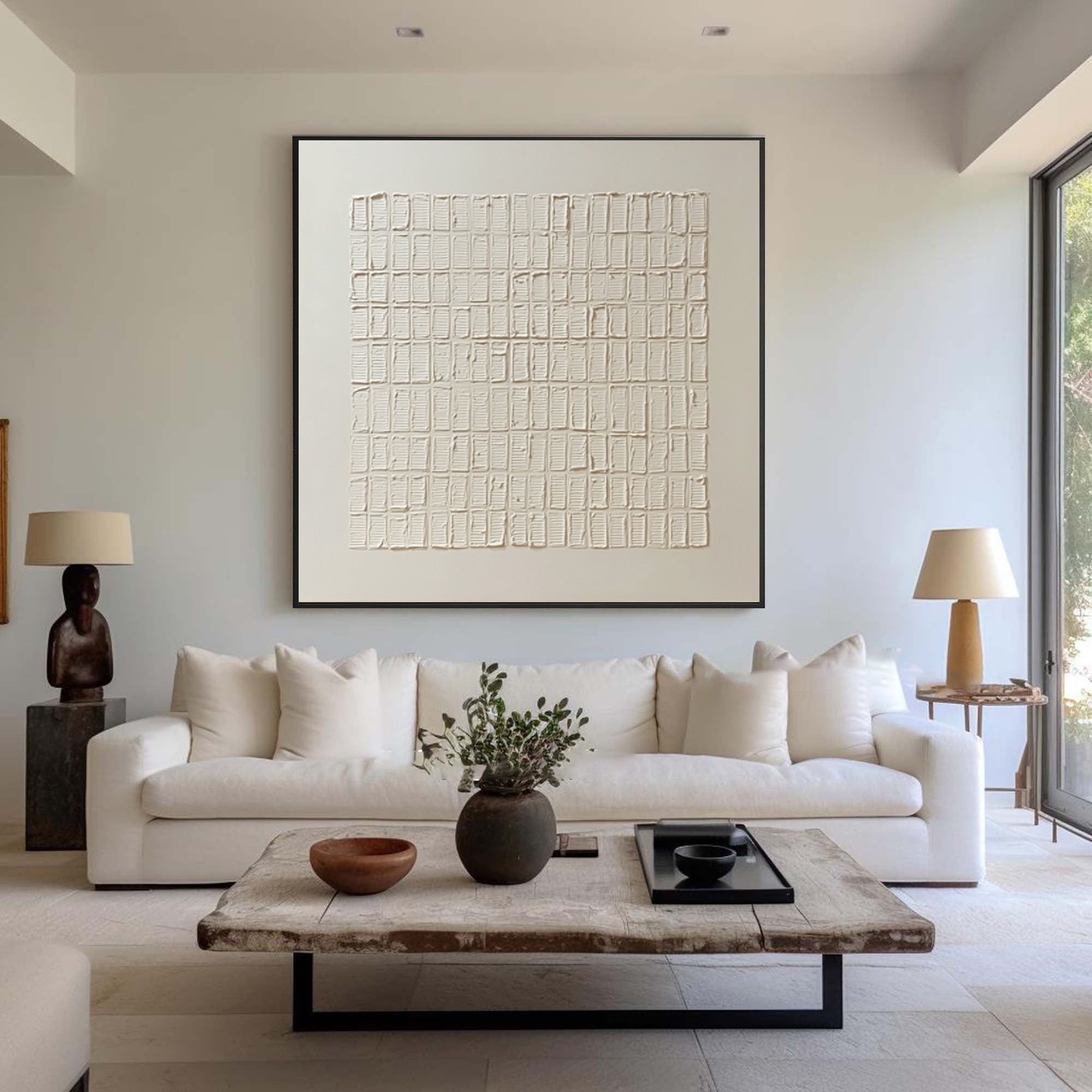 Abstract Geometric Painting Neutral Home Art #WG 058