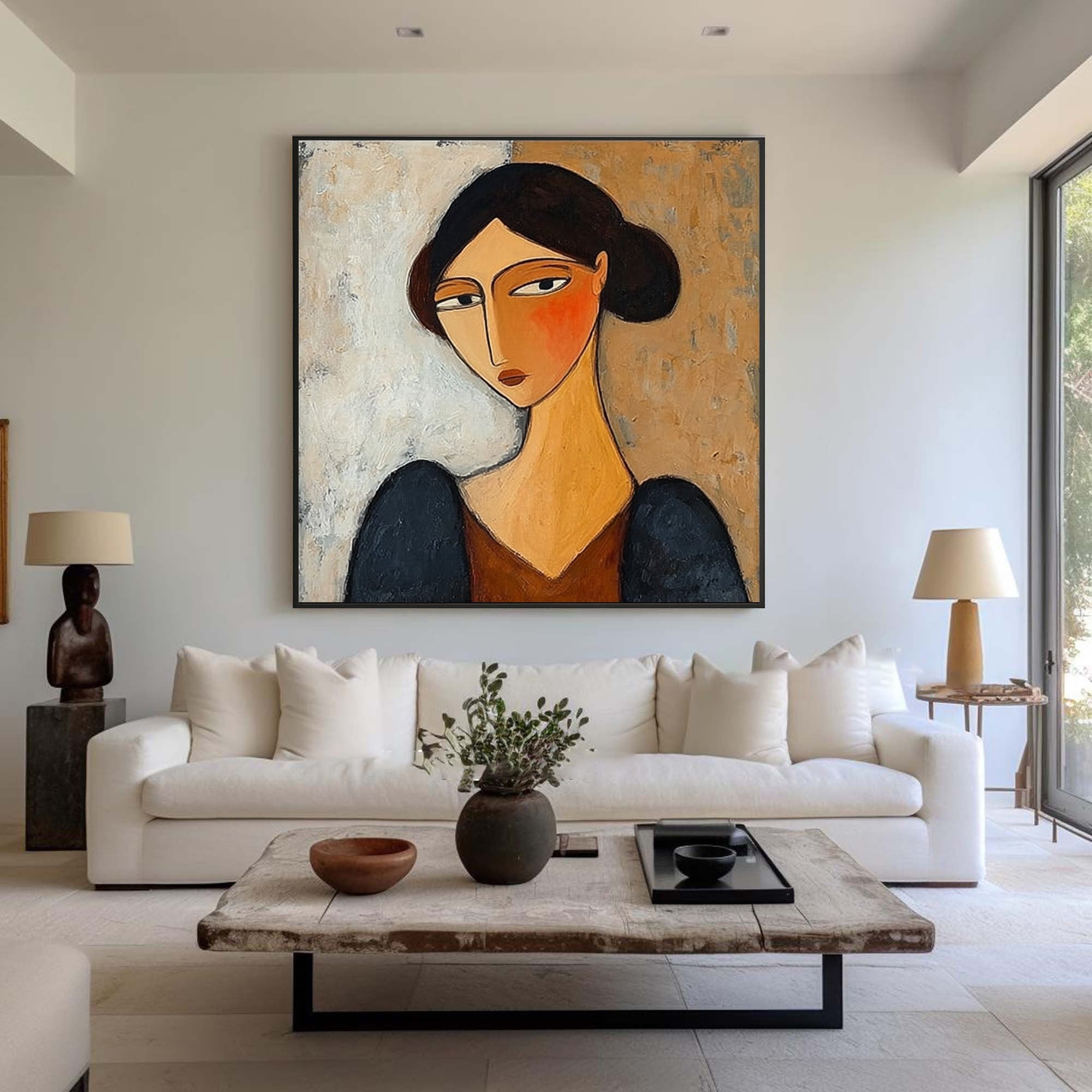 Abstract Woman Head Wall Art Fine Art Decor Piece #WG 088
