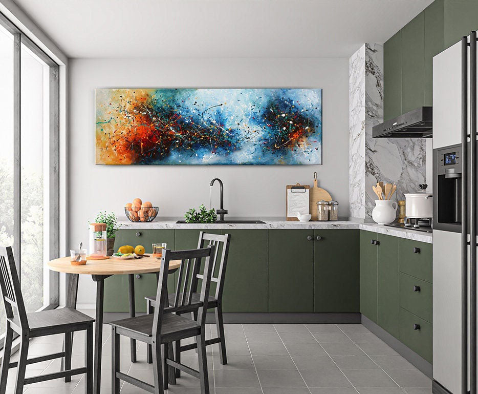 Colorful Jackson Pollock-Inspired Abstract Art for Home Walls #CWA 007