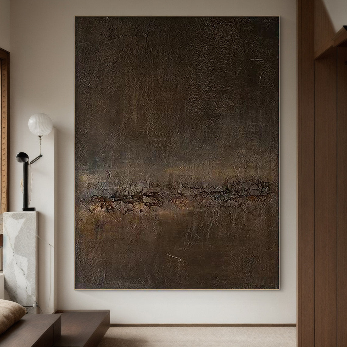 Beige & Brown Abstract Painting #BBA 018