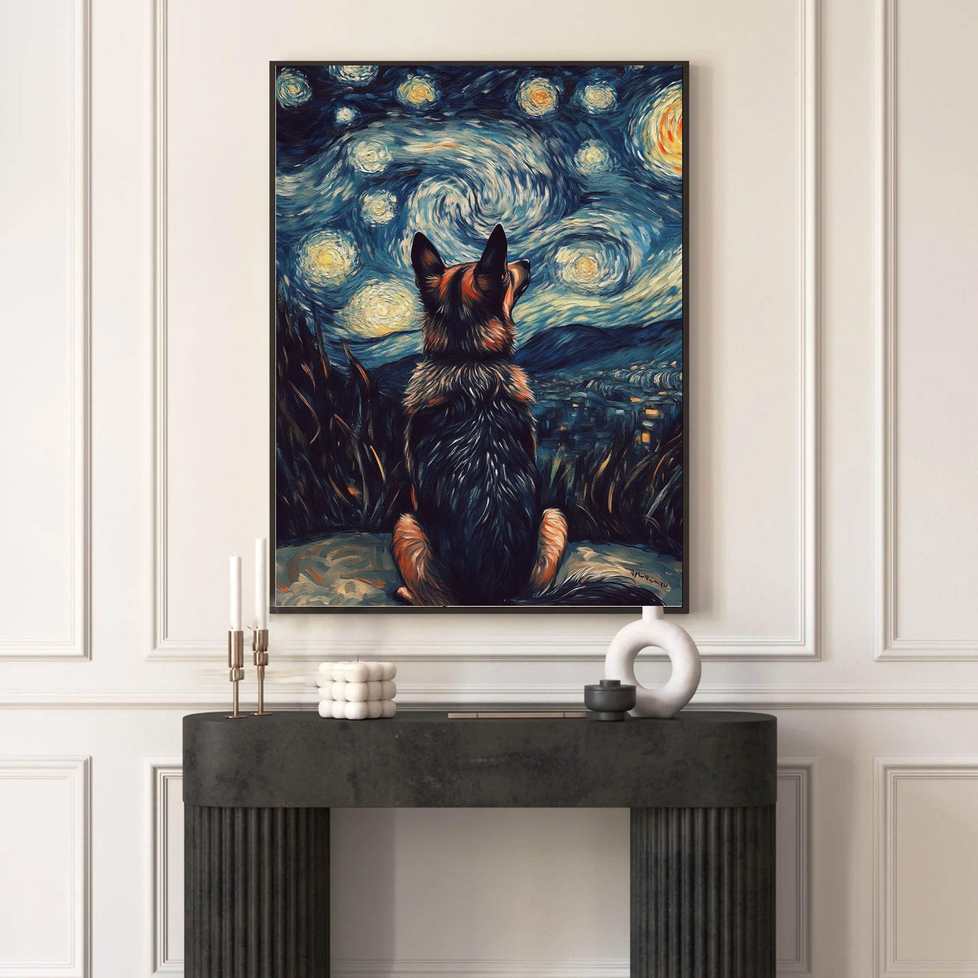 Starry Night Watch, Homage to Van Gogh, Contemporary Wall Art #BGA 076