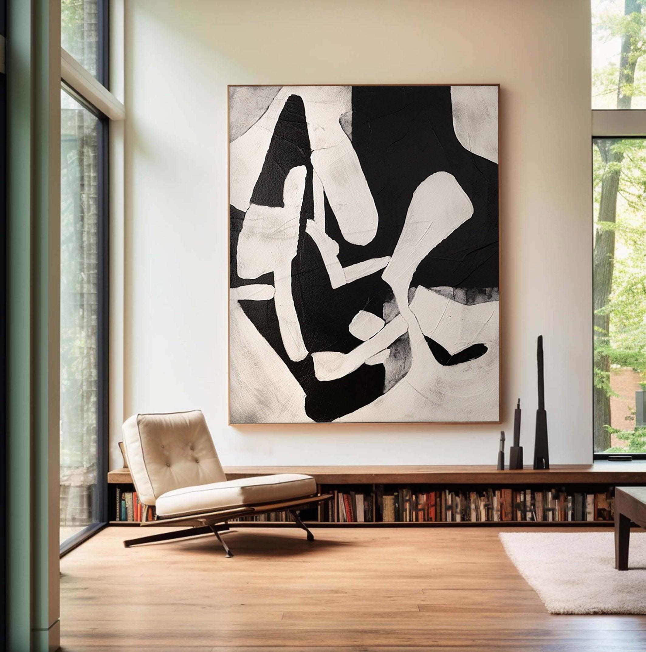 Black & White Abstract Painting #BWA 005