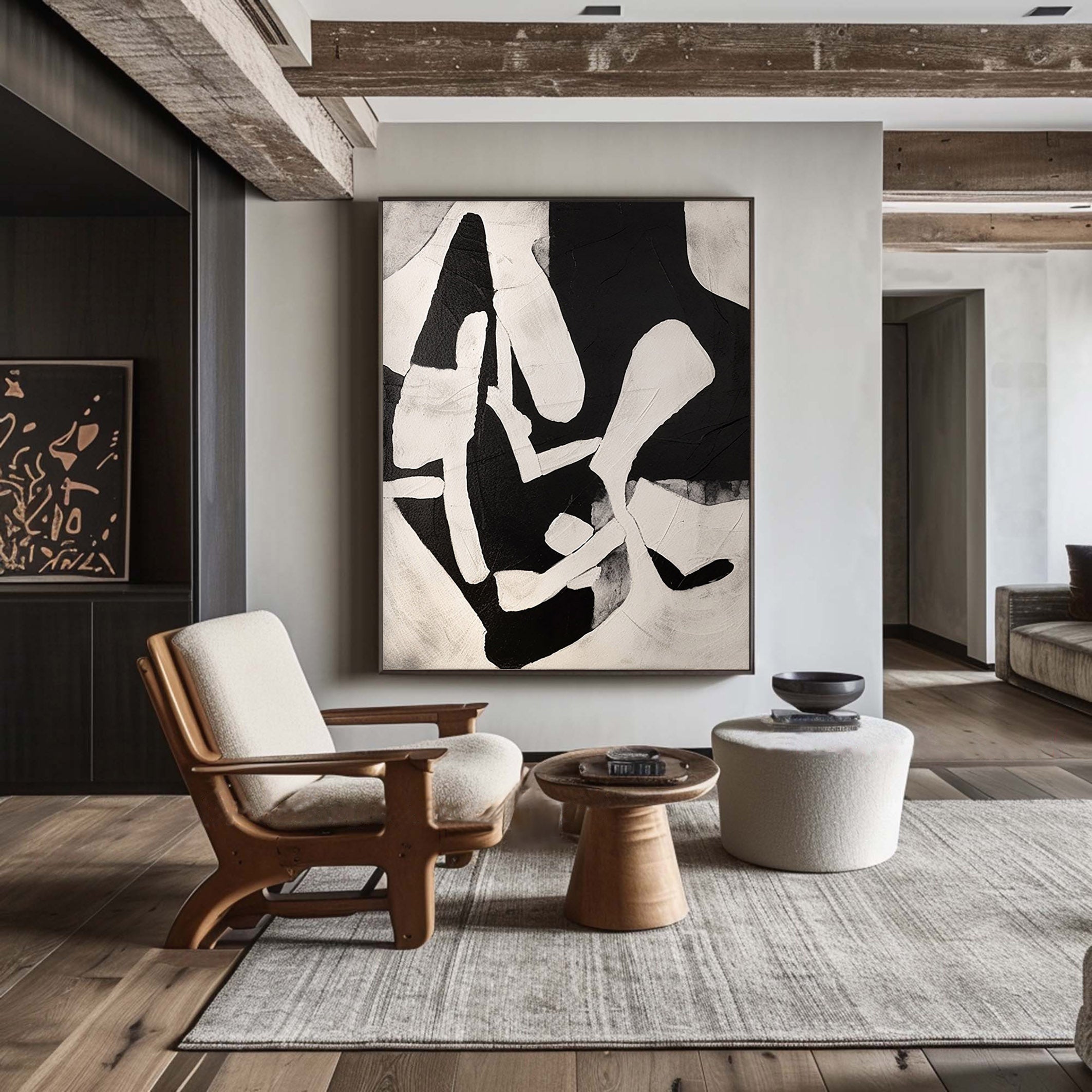 Black & White Abstract Painting #BWA 005