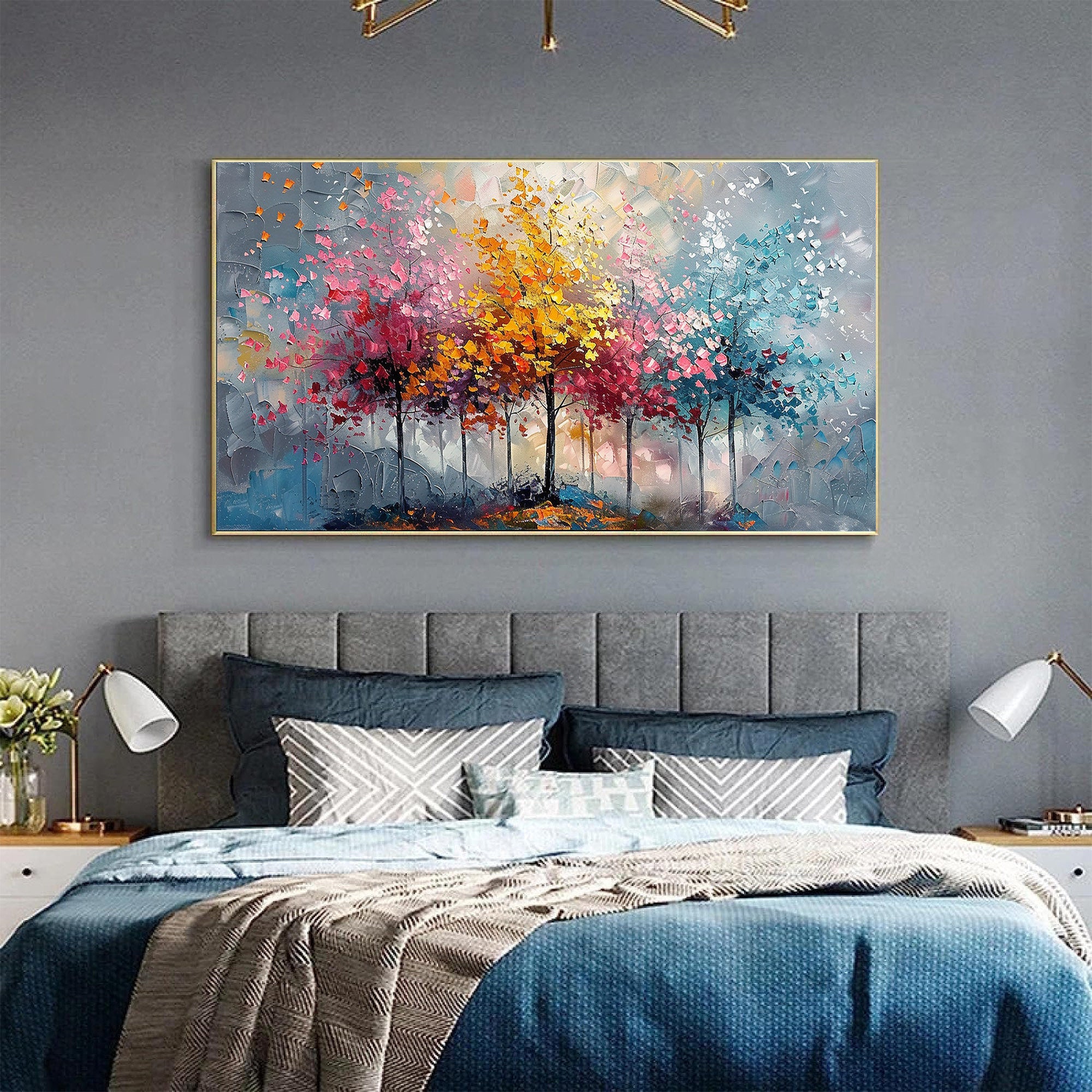 Colorful Tree Abstract Canvas Art for Modern Interiors #CAP 025