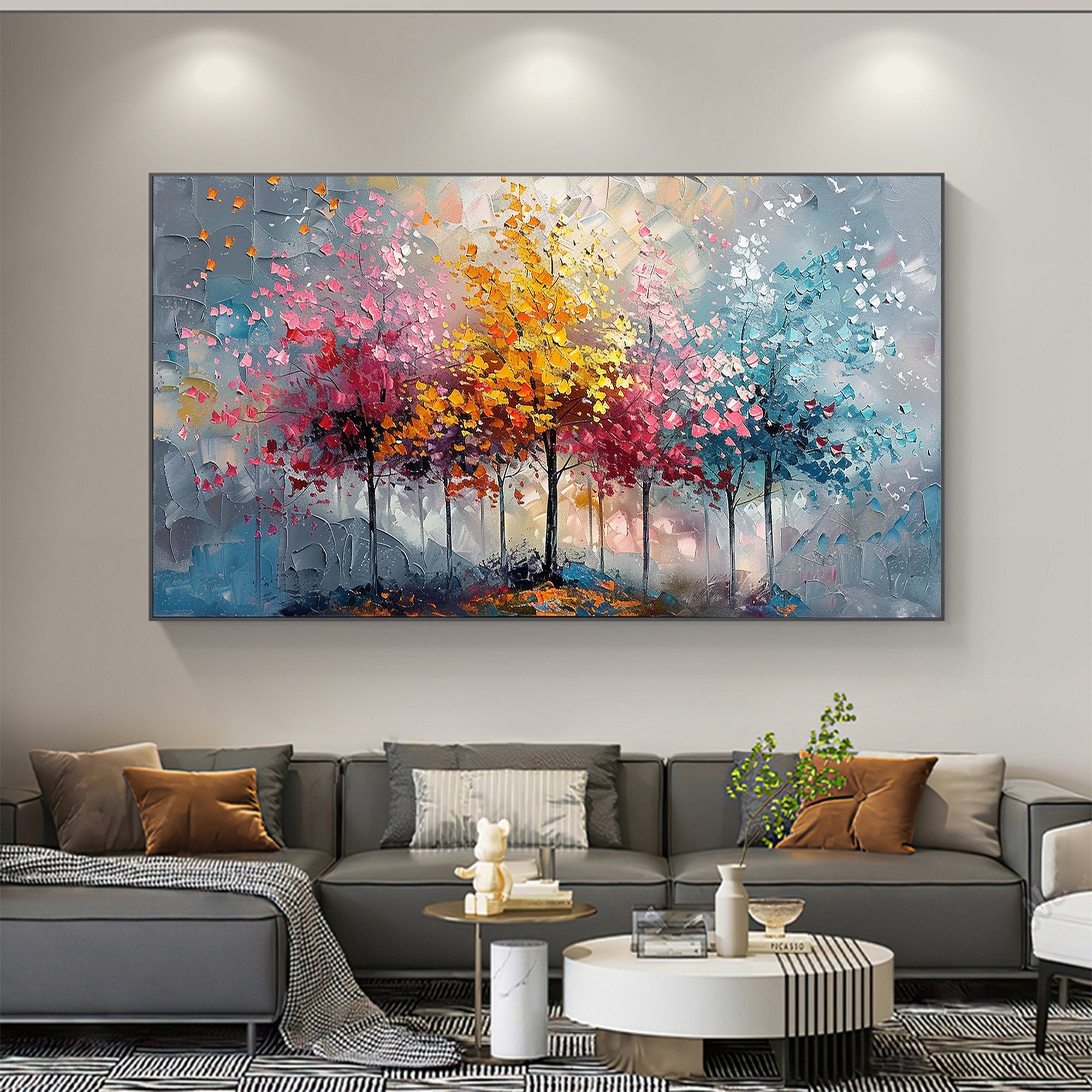 Colorful Tree Abstract Canvas Art for Modern Interiors #CAP 025