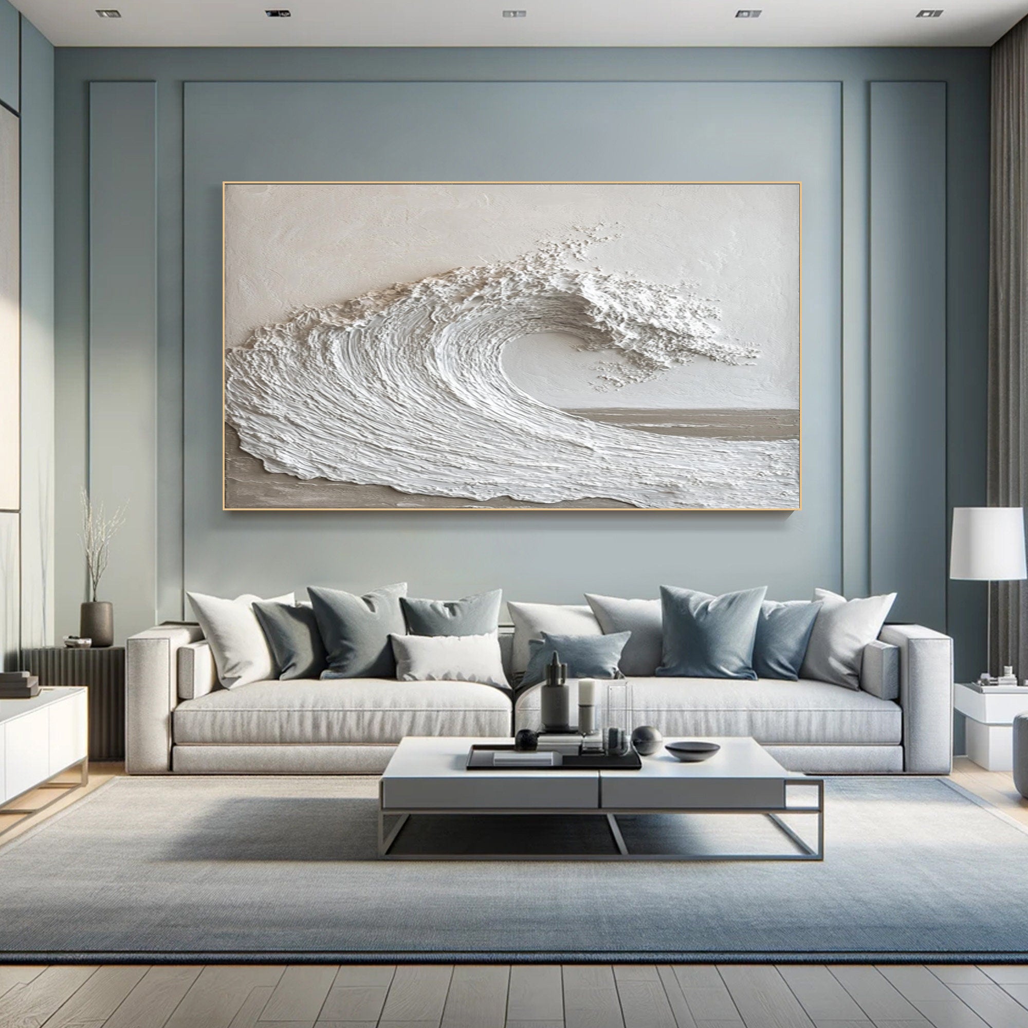 High-End 3D Wave Painting Luxury Wall Decor for Elegant Interiors #BBM 047