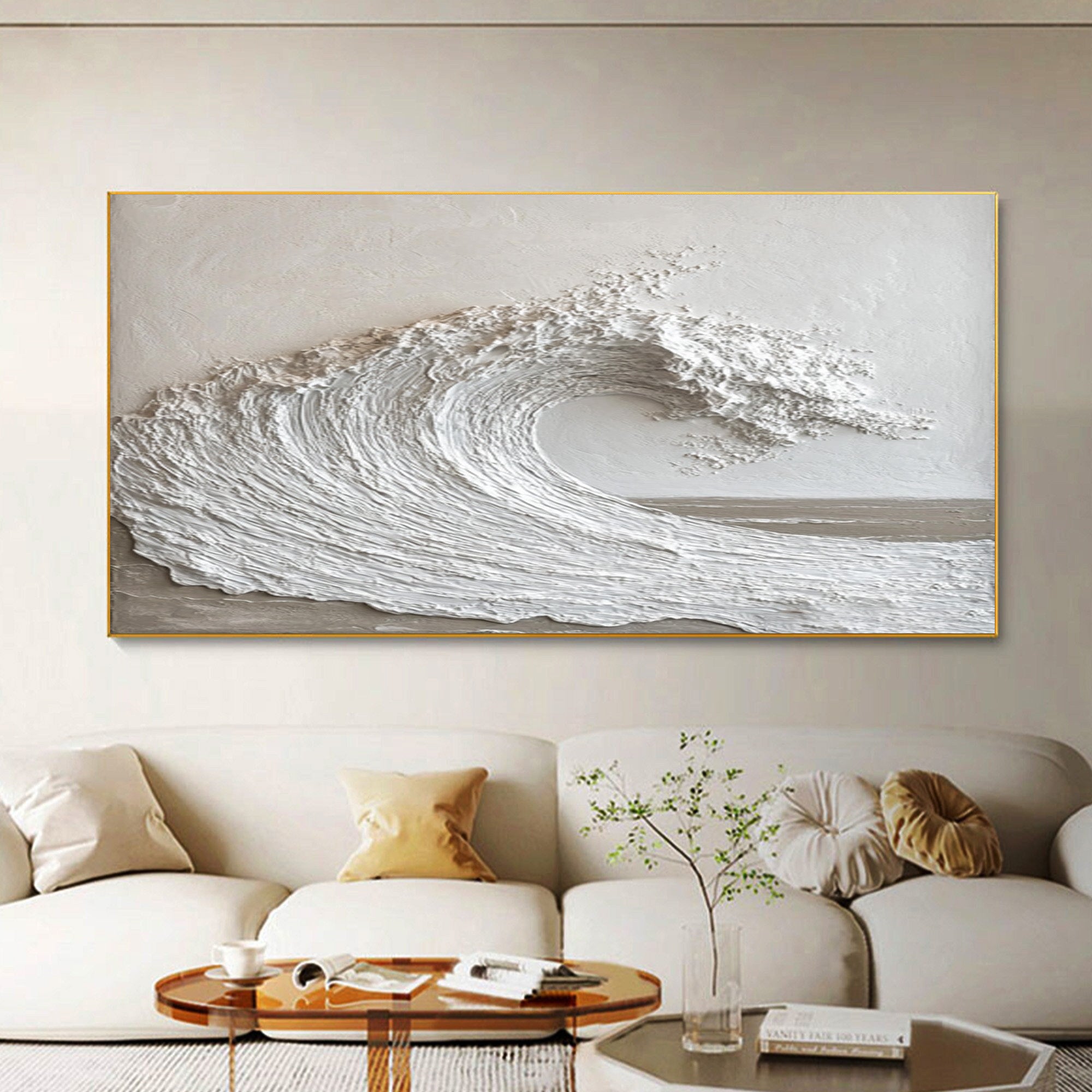 High-End 3D Wave Painting Luxury Wall Decor for Elegant Interiors #BBM 047