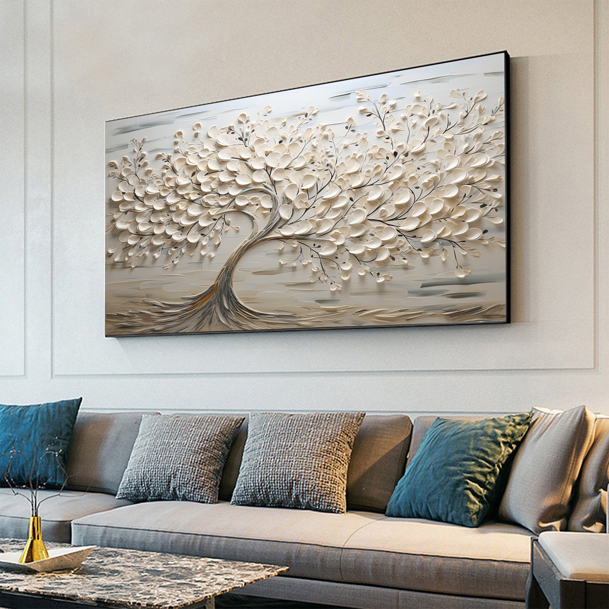 Large Tree of Life Painting with Raised Texture for Timeless Decor #BBM 045