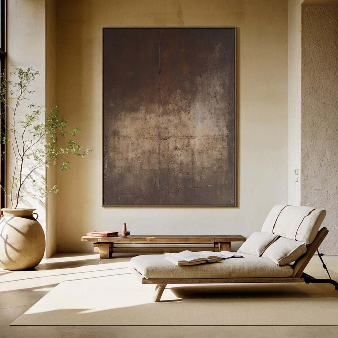 Beige & Brown Abstract Painting #BBA 069