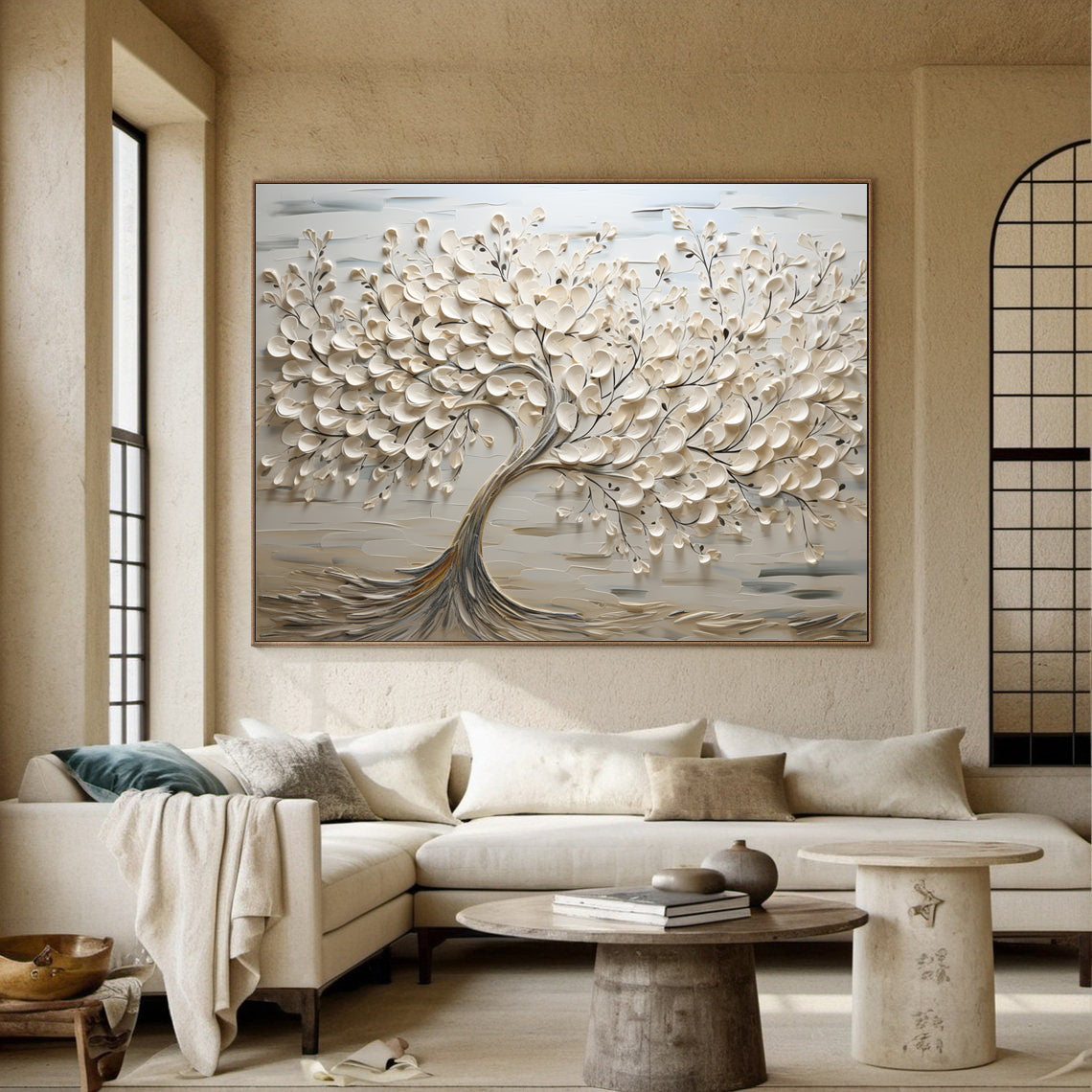 Large Tree of Life Painting with Raised Texture for Timeless Decor #BBM 045